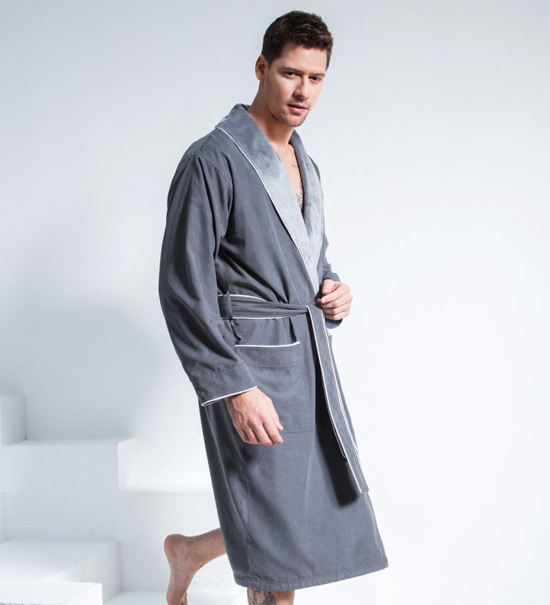 Men's Luxury Microfiber Spa Robe - Eco4life Clothing and Accessories