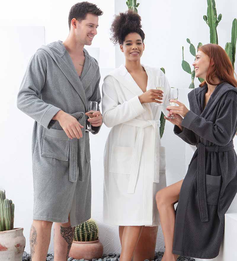 Men's Luxury Turkish Cotton Terry Cloth Robe with Hood - Eco4life Clothing and Accessories