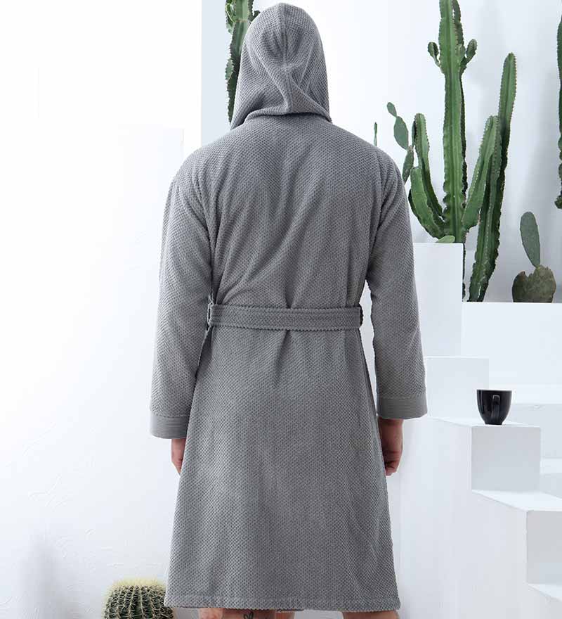 Men's Luxury Turkish Cotton Terry Cloth Robe with Hood - Eco4life Clothing and Accessories