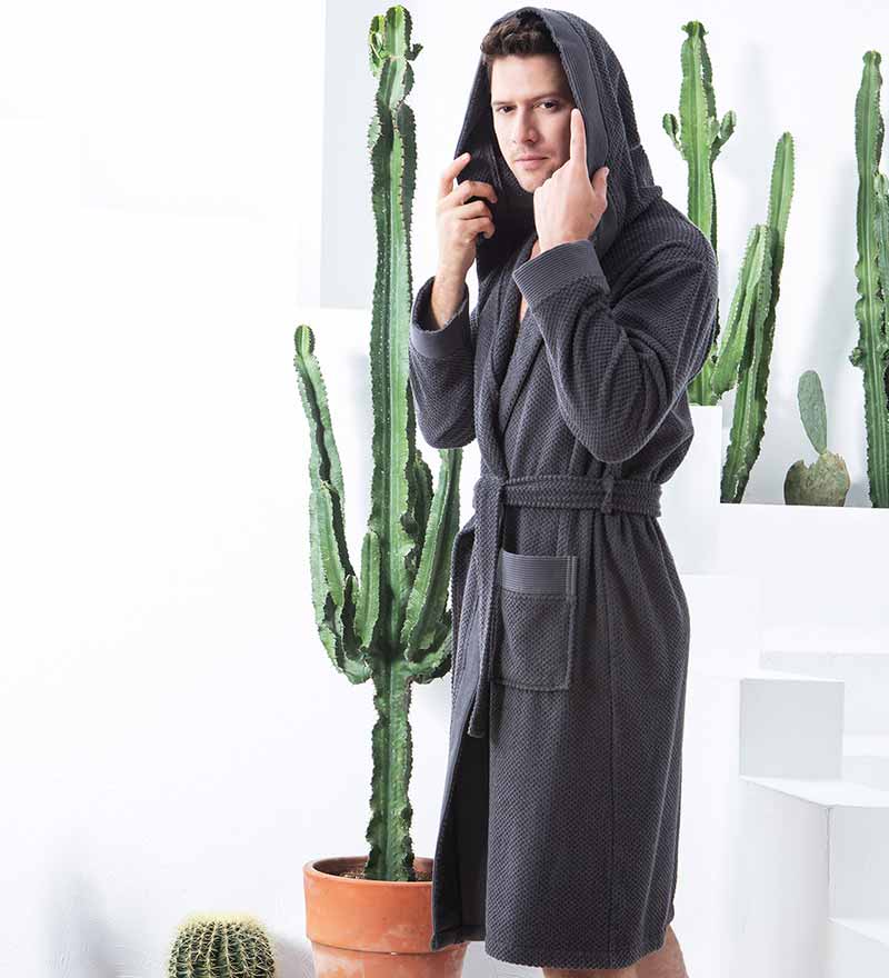 Men's Luxury Turkish Cotton Terry Cloth Robe with Hood - Eco4life Clothing and Accessories