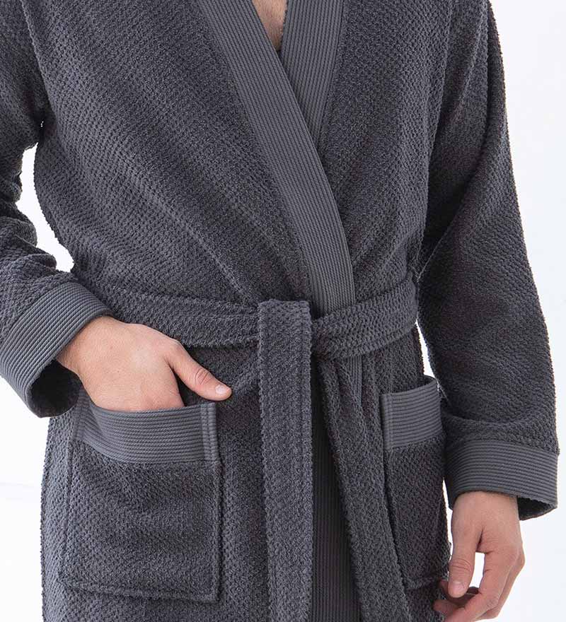Men's Organic Turkish Cotton Terry Kimono Robe | Terry Cloth Bathrobe - Eco4life Clothing and Accessories
