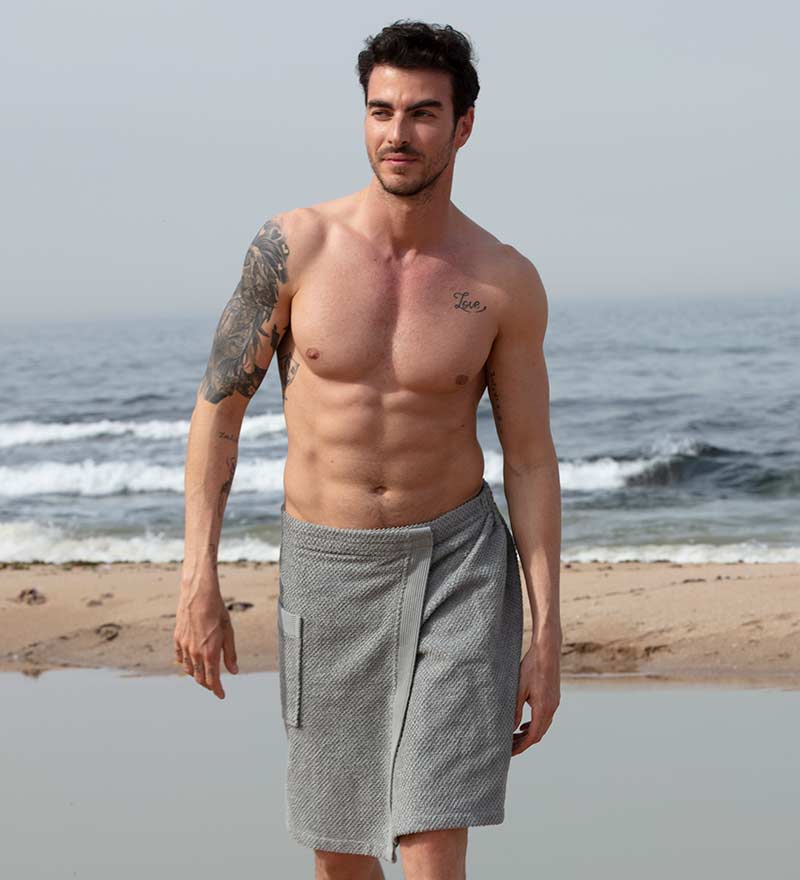 Men's Turkish Cotton Towel Wrap - Eco4life Clothing and Accessories