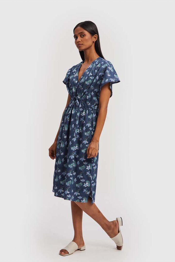 Midnight Gathered Dress - Eco4life Clothing and Accessories