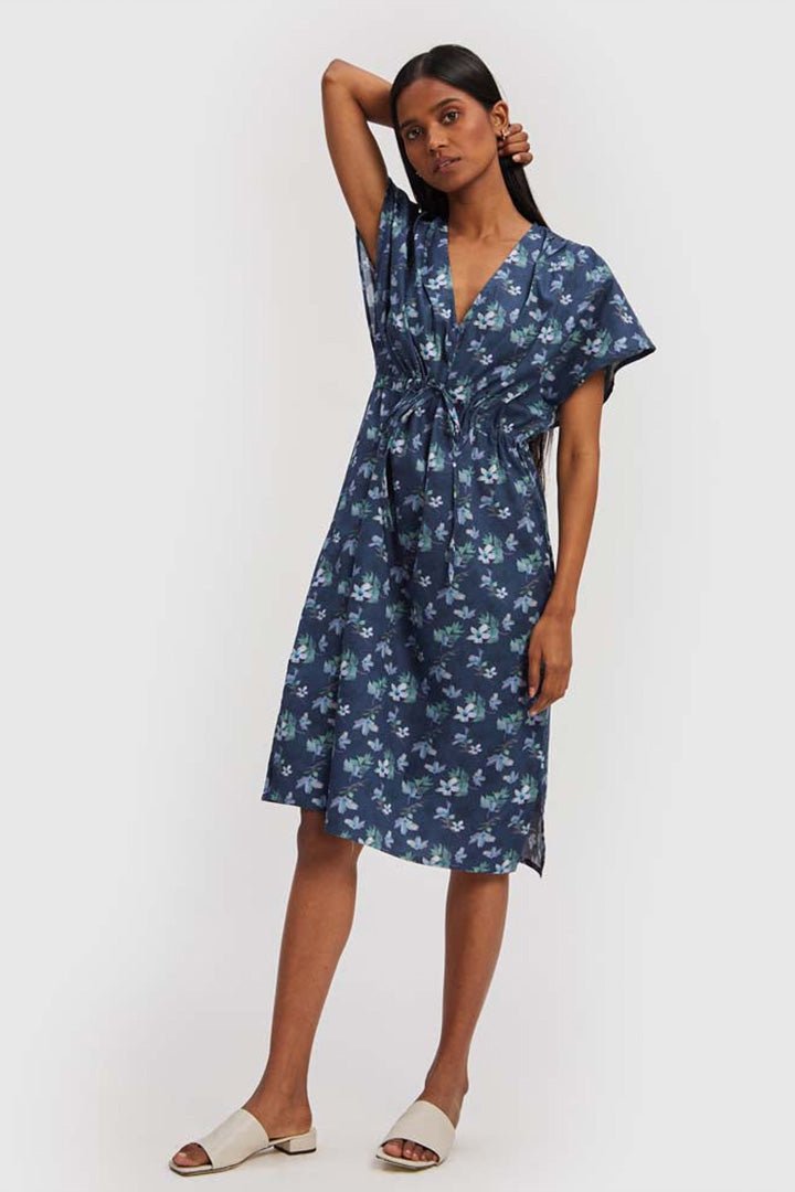 Midnight Gathered Dress - Eco4life Clothing and Accessories
