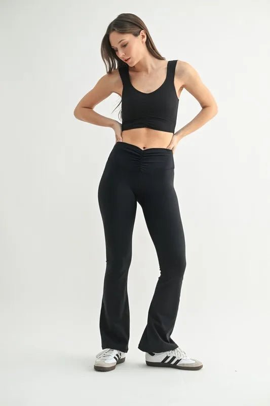 MONO B Ruched Front Active Tank - Eco4life Clothing and Accessories
