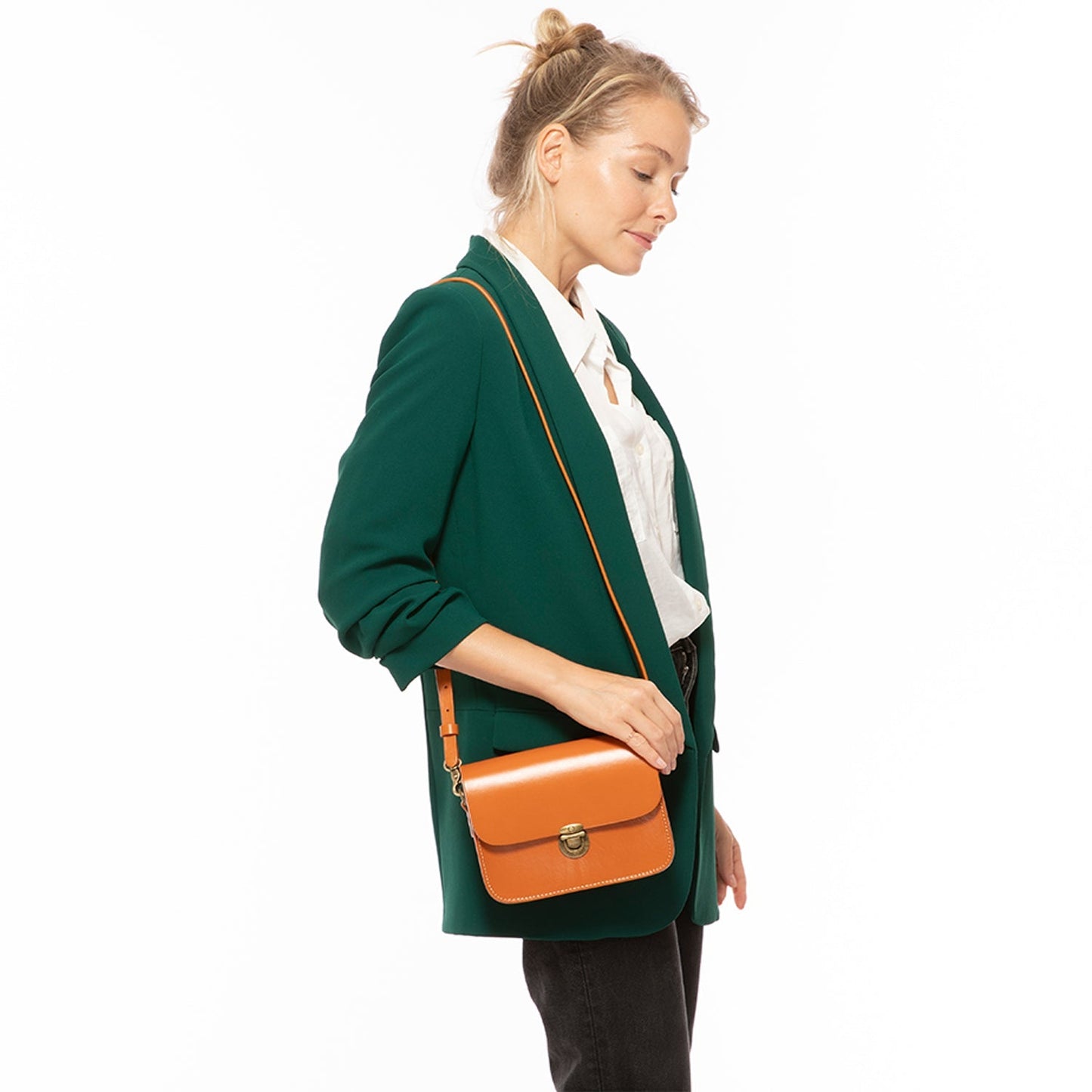 Nanah Light Brown Leather Crossbody Bag - Eco4life Clothing and Accessories