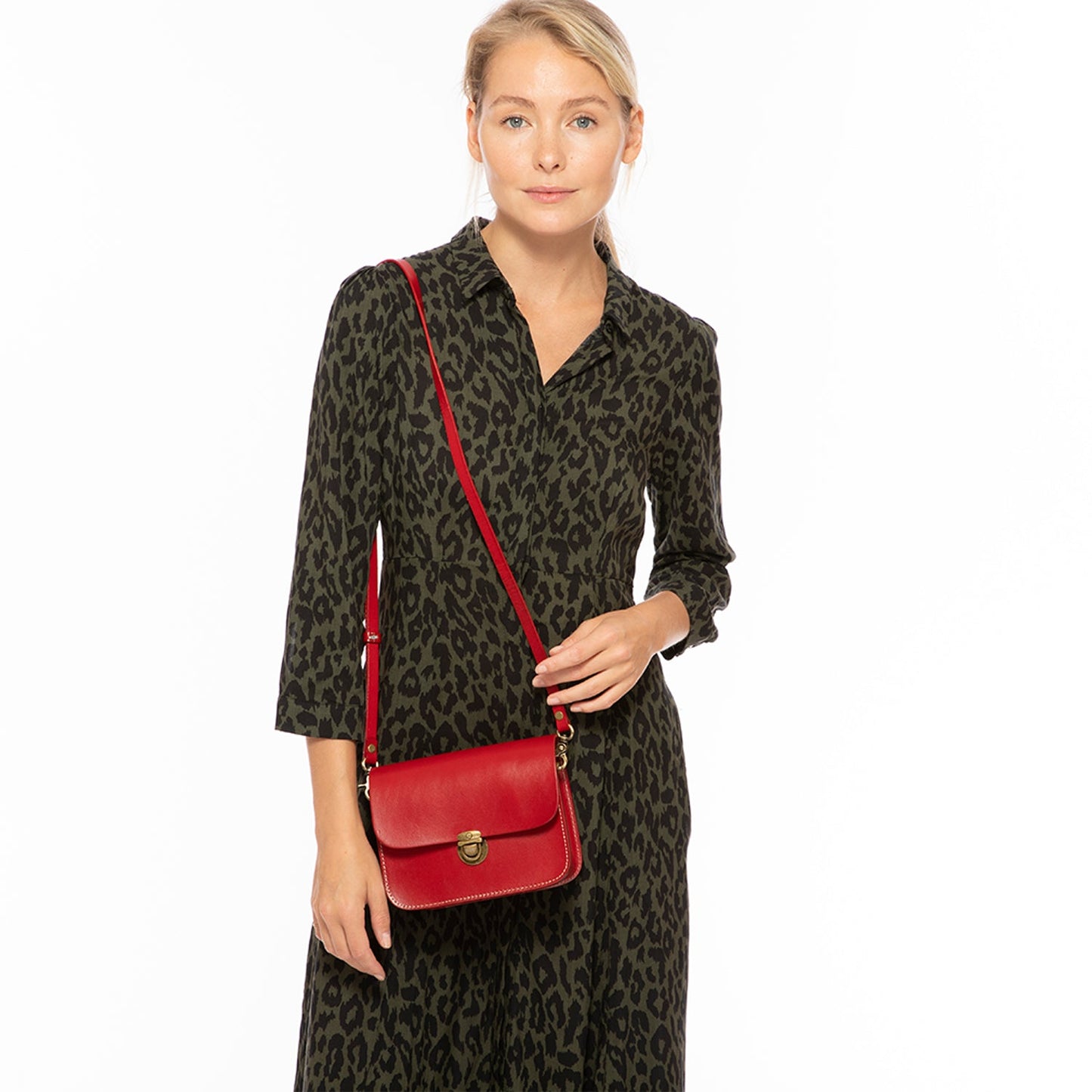 Nanah Red Leather Crossbody Bag - Eco4life Clothing and Accessories