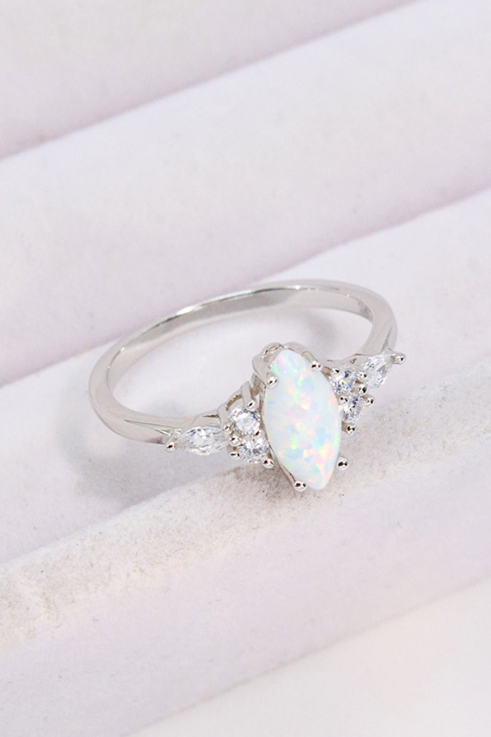 Opal and Zircon Platinum - Plated Ring - Eco4life Clothing and Accessories