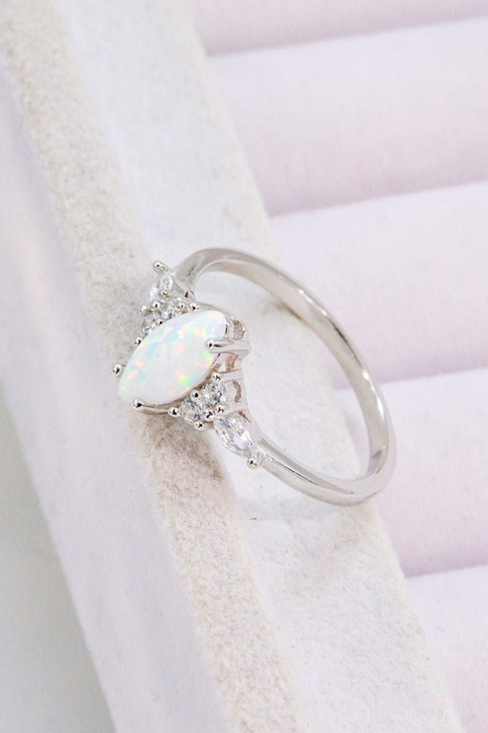 Opal and Zircon Platinum - Plated Ring - Eco4life Clothing and Accessories
