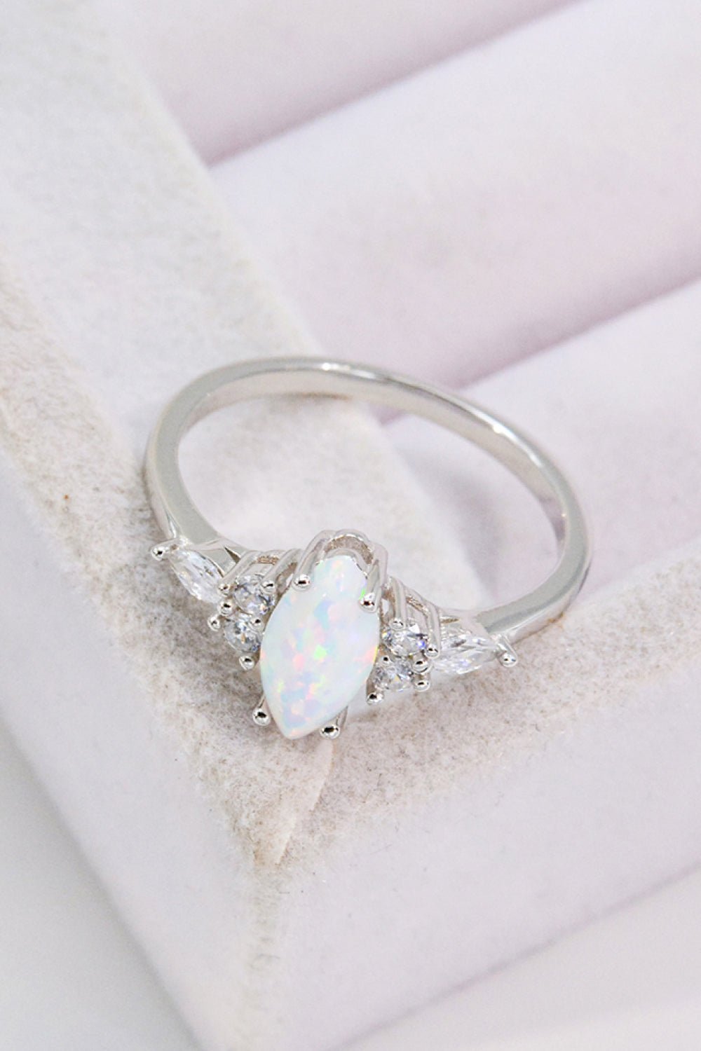 Opal and Zircon Platinum - Plated Ring - Eco4life Clothing and Accessories
