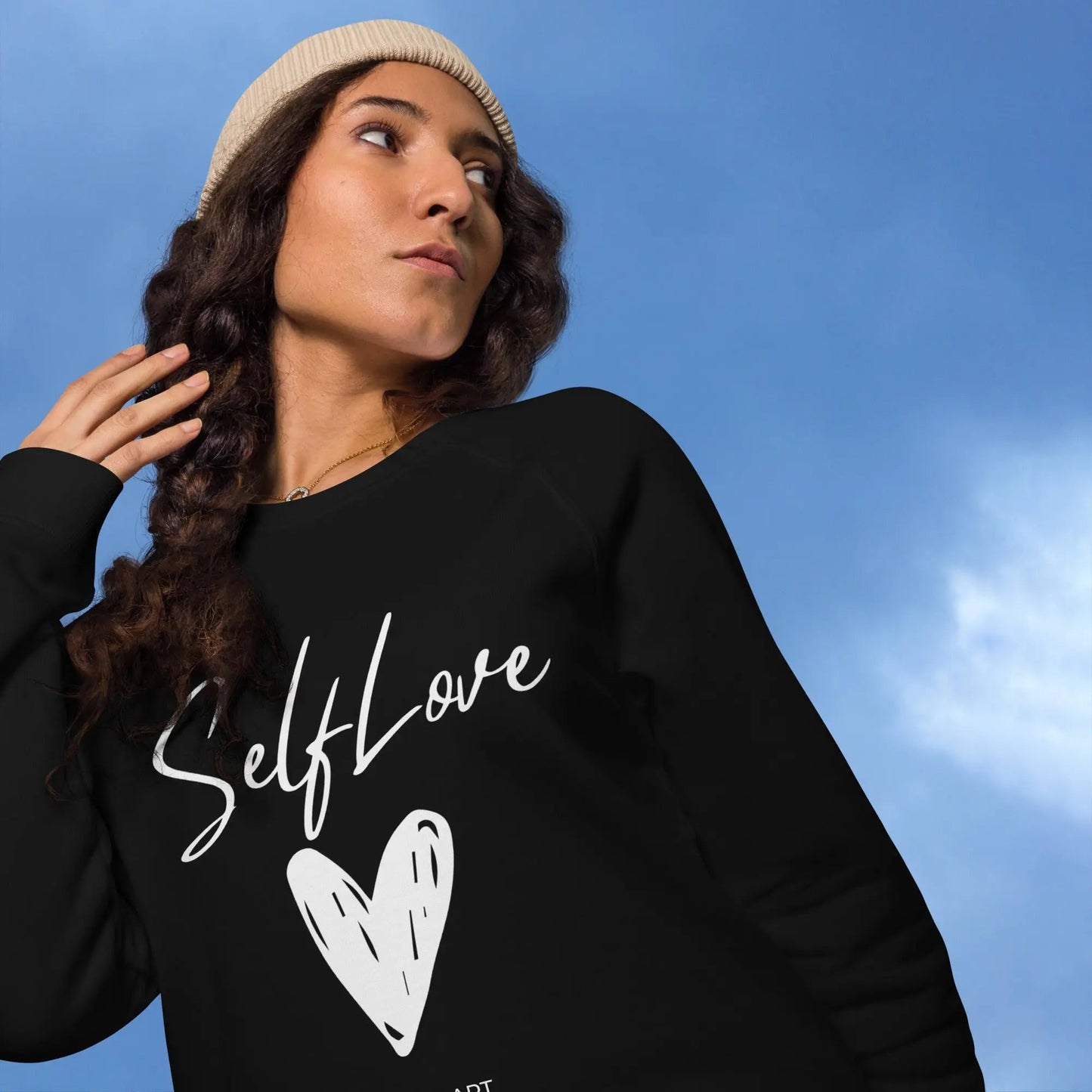 Organic sweatshirt SELF LOVE Unisex organic raglan sweatshirt - Eco4life Clothing and Accessories