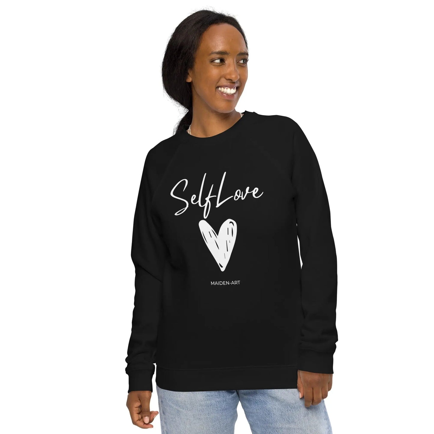 Organic sweatshirt SELF LOVE Unisex organic raglan sweatshirt - Eco4life Clothing and Accessories