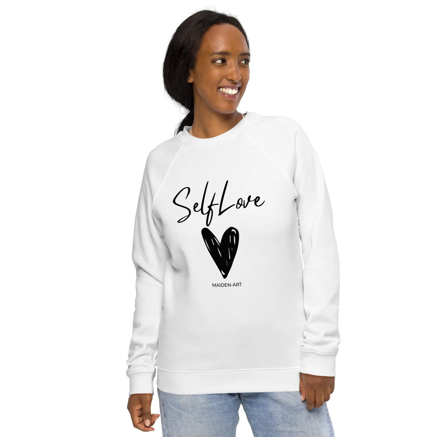 Organic Sweatshirt SELF LOVE Unisex organic raglan sweatshirt - Eco4life Clothing and Accessories