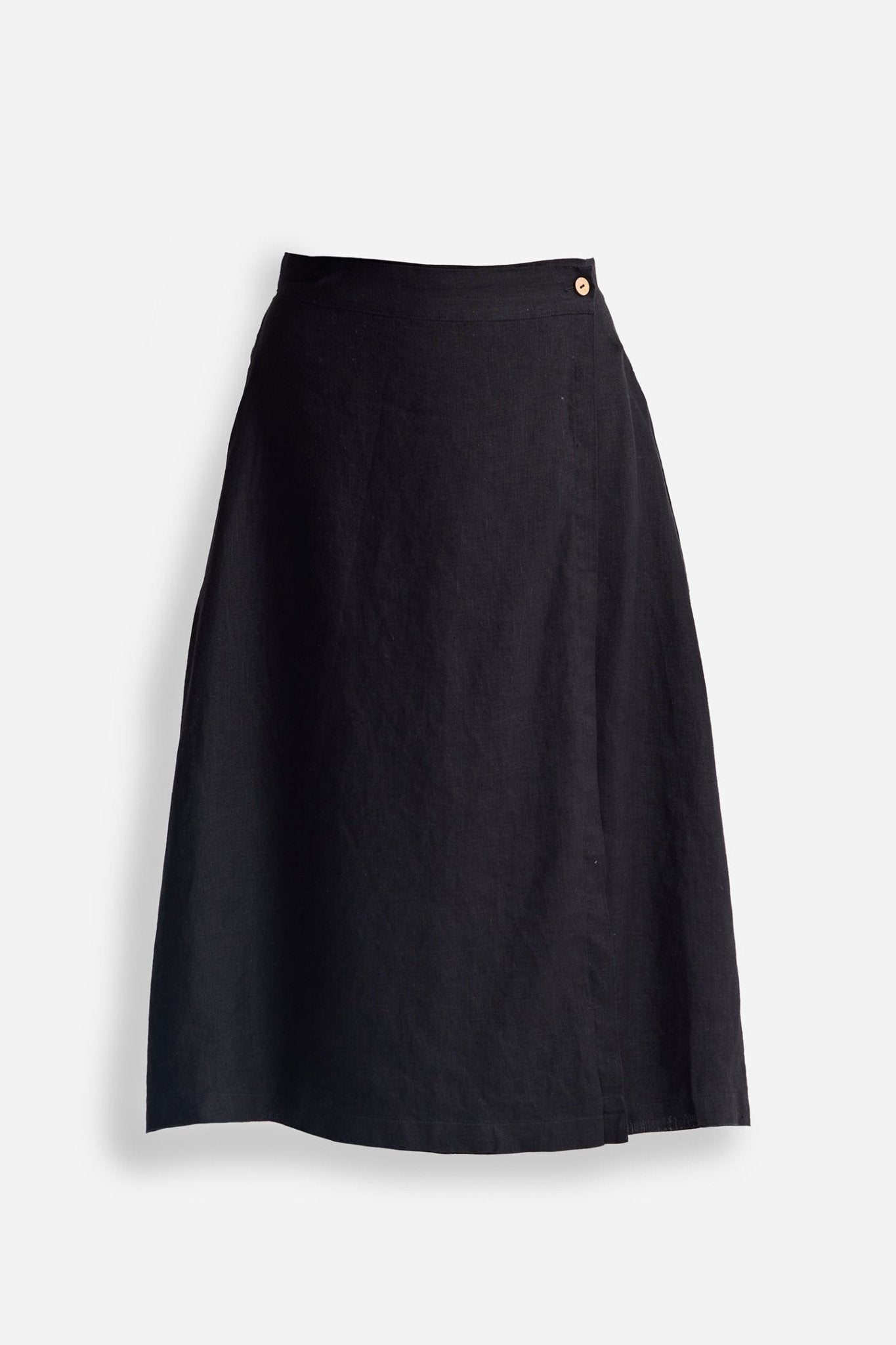 Overlap Midi Skirt in Black - Eco4life Clothing and Accessories