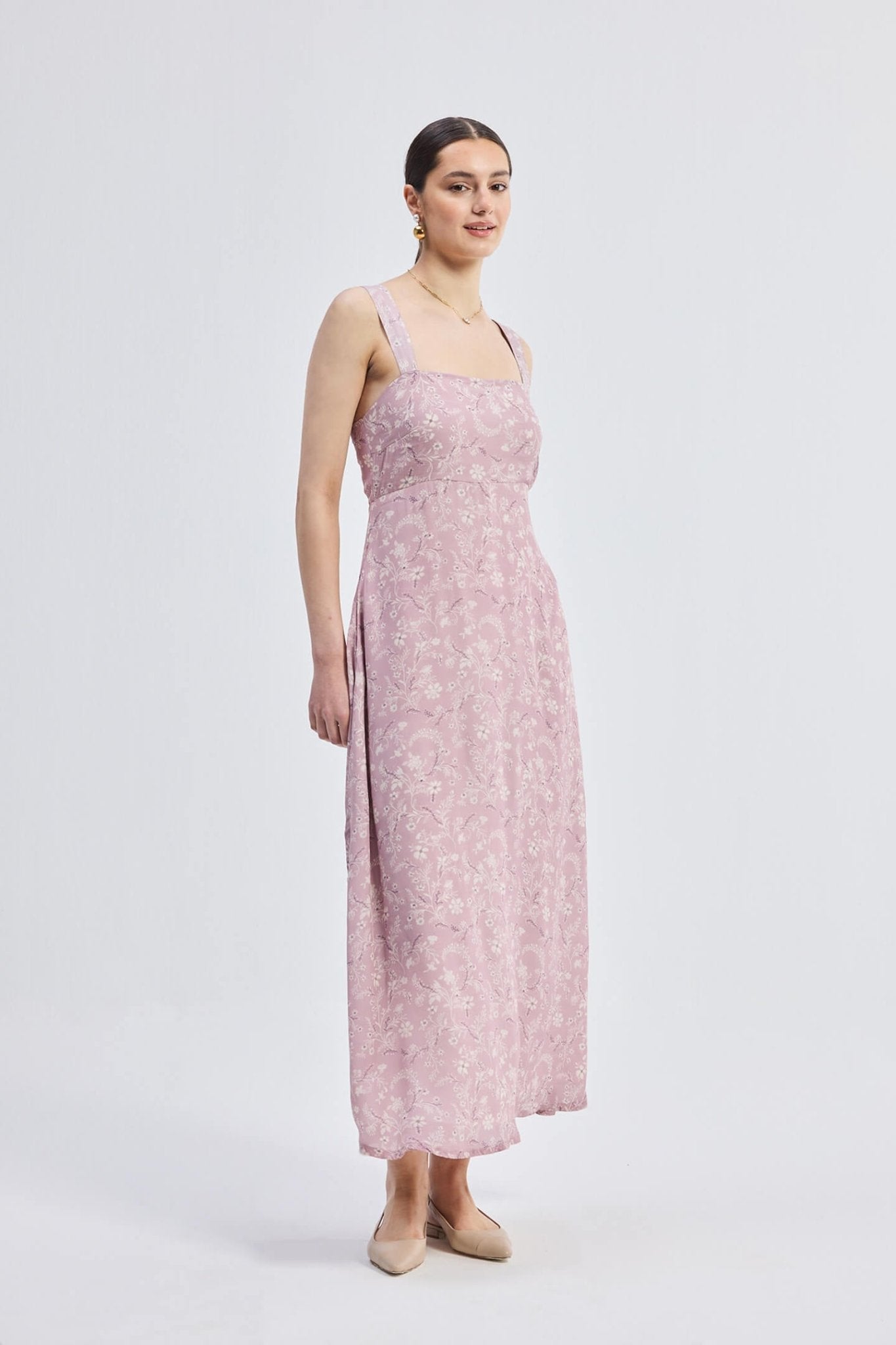 Perfect Floral Maxi with Tapered Straps in Pink - Eco4life Clothing and Accessories