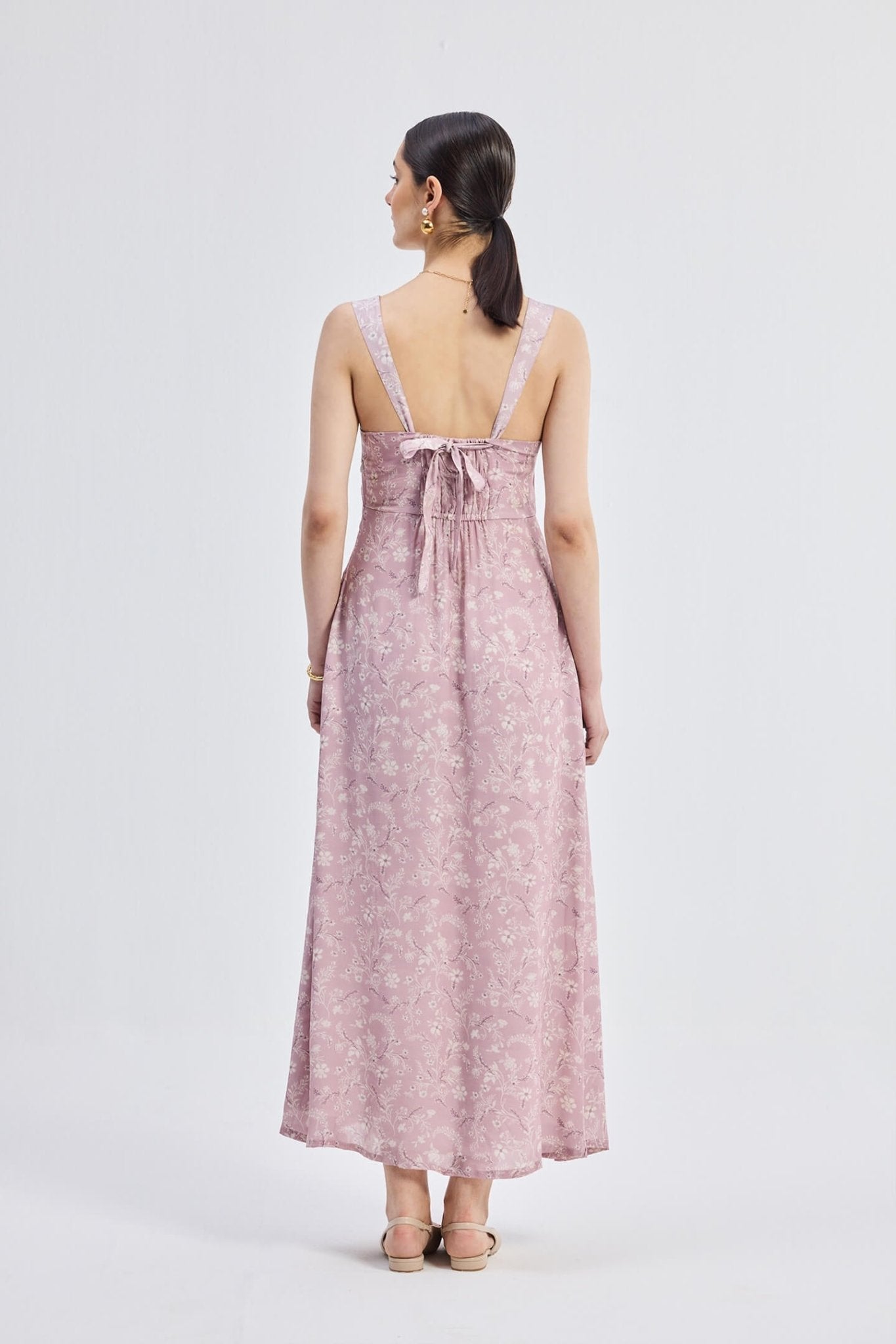 Perfect Floral Maxi with Tapered Straps in Pink - Eco4life Clothing and Accessories