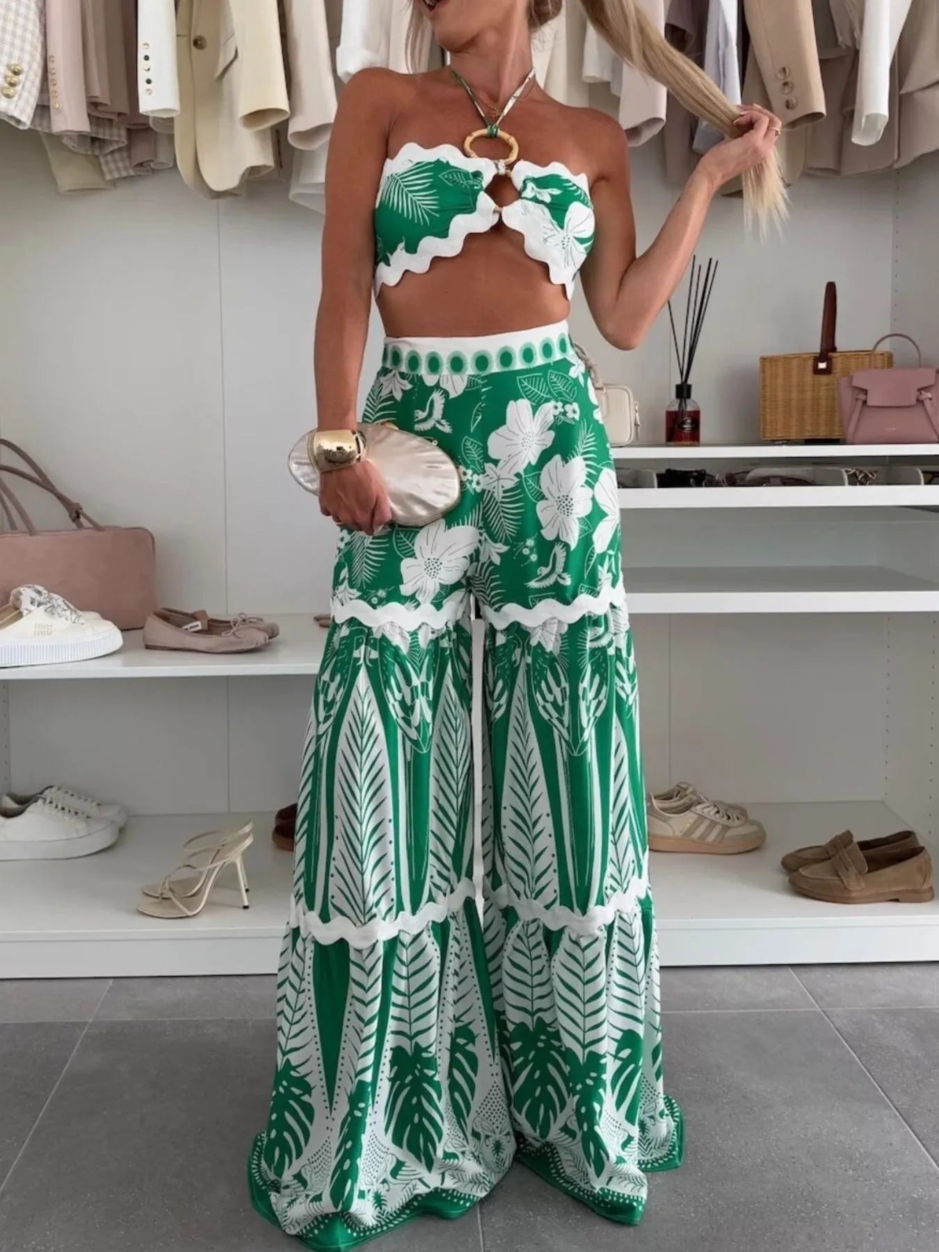 Printed Halter Neck Cami and Skirt Set - Eco4life Clothing and Accessories