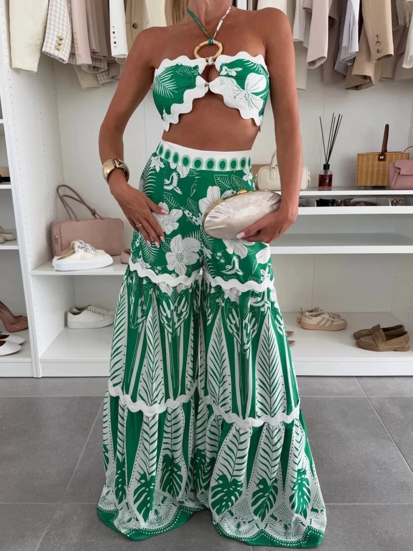 Printed Halter Neck Cami and Skirt Set - Eco4life Clothing and Accessories