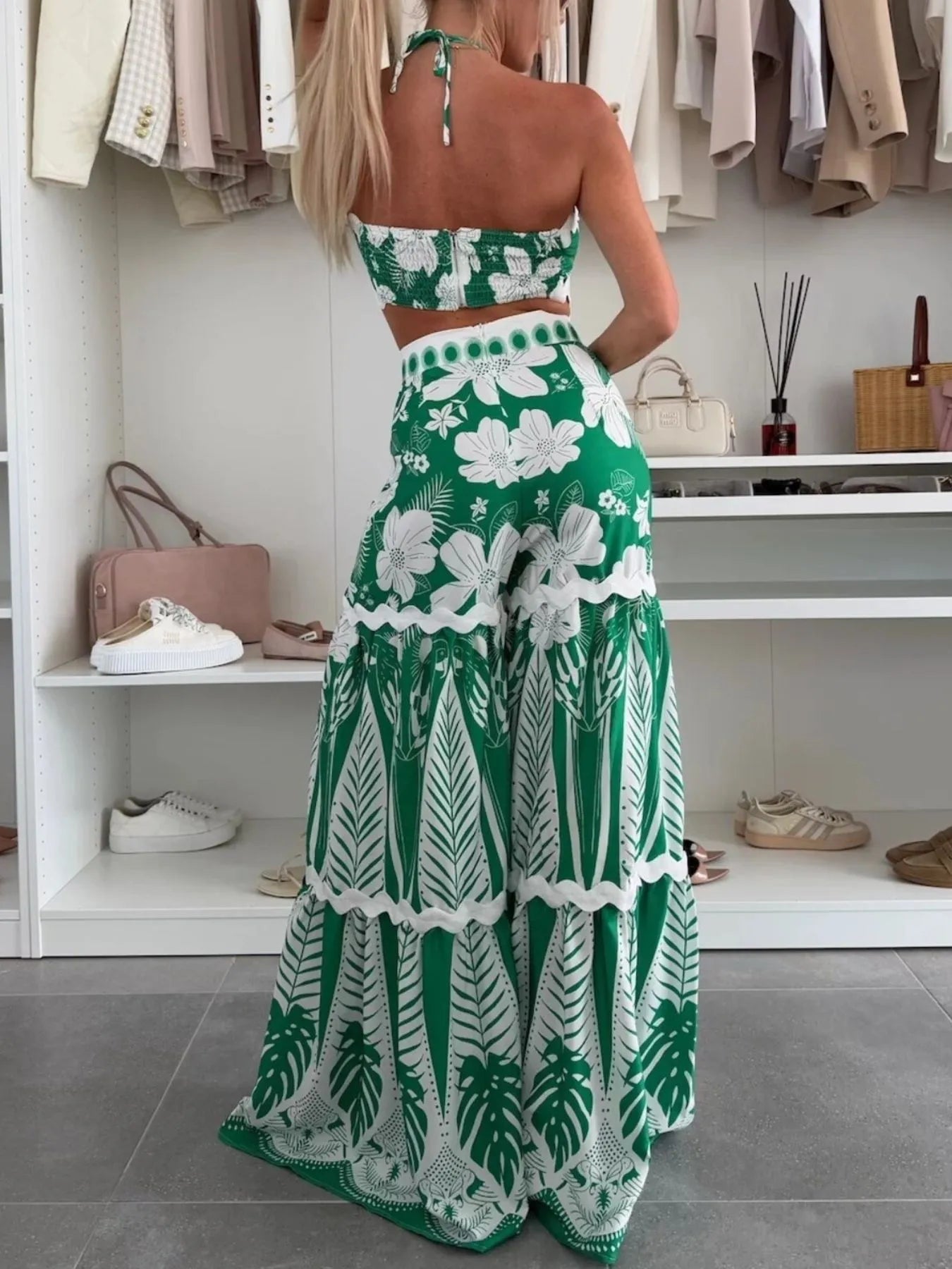 Printed Halter Neck Cami and Skirt Set - Eco4life Clothing and Accessories