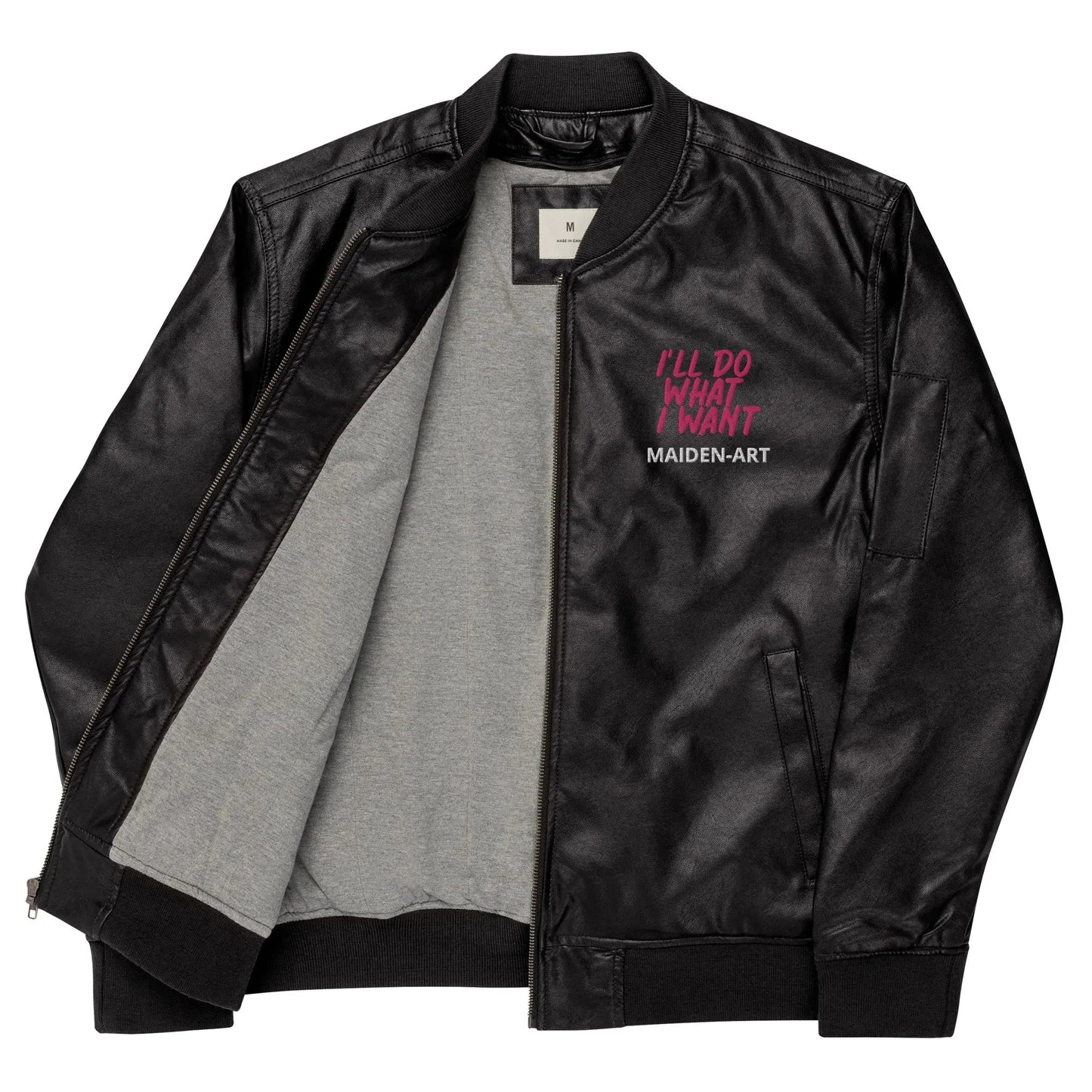 REBEL GIRL Leather Bomber Jacket - Eco4life Clothing and Accessories