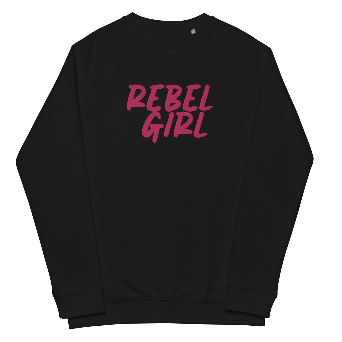Rebel Girl Unisex organic raglan sweatshirt Organic Clothing with EMBROIDERY - Eco4life Clothing and Accessories
