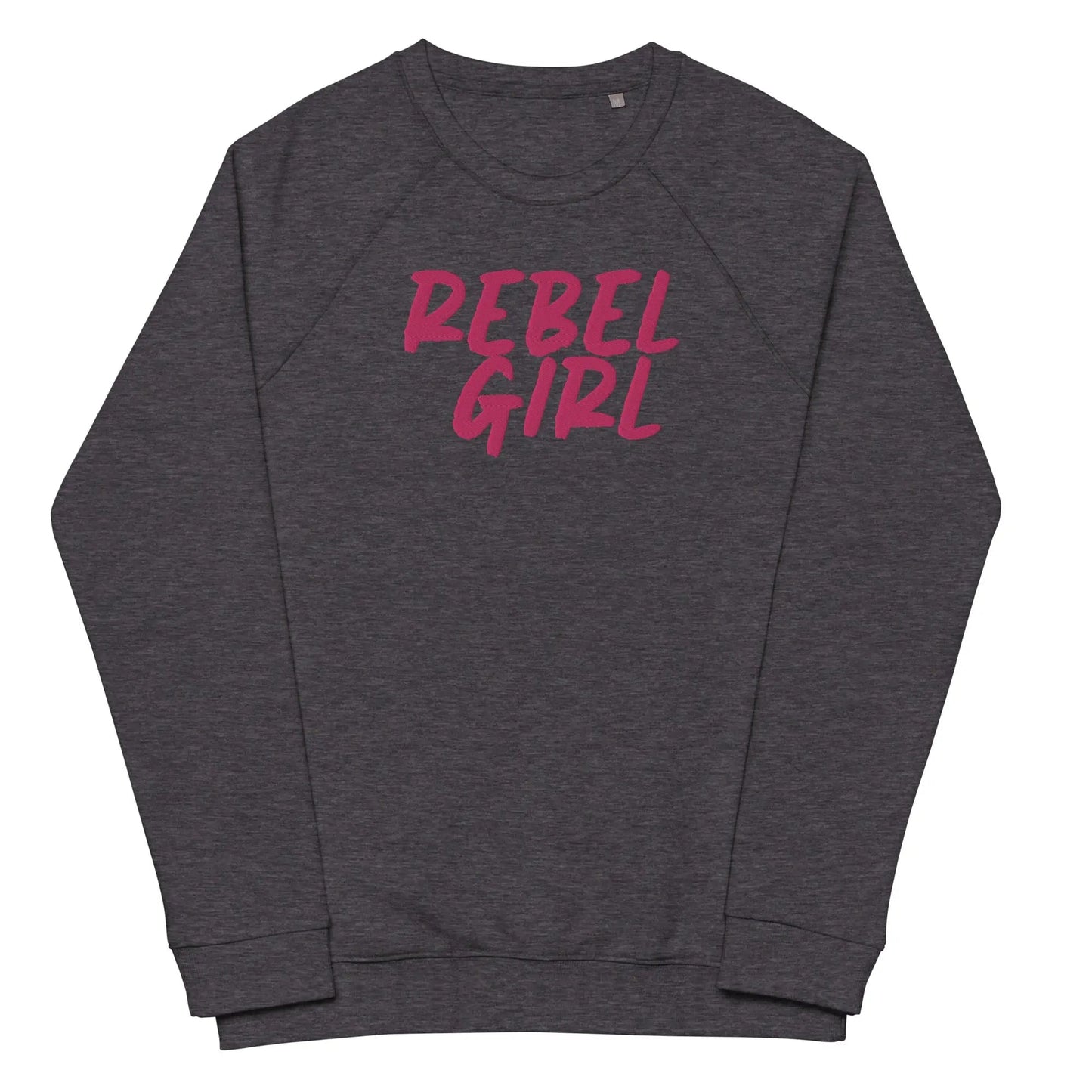 Rebel Girl Unisex organic raglan sweatshirt Organic Clothing with EMBROIDERY - Eco4life Clothing and Accessories