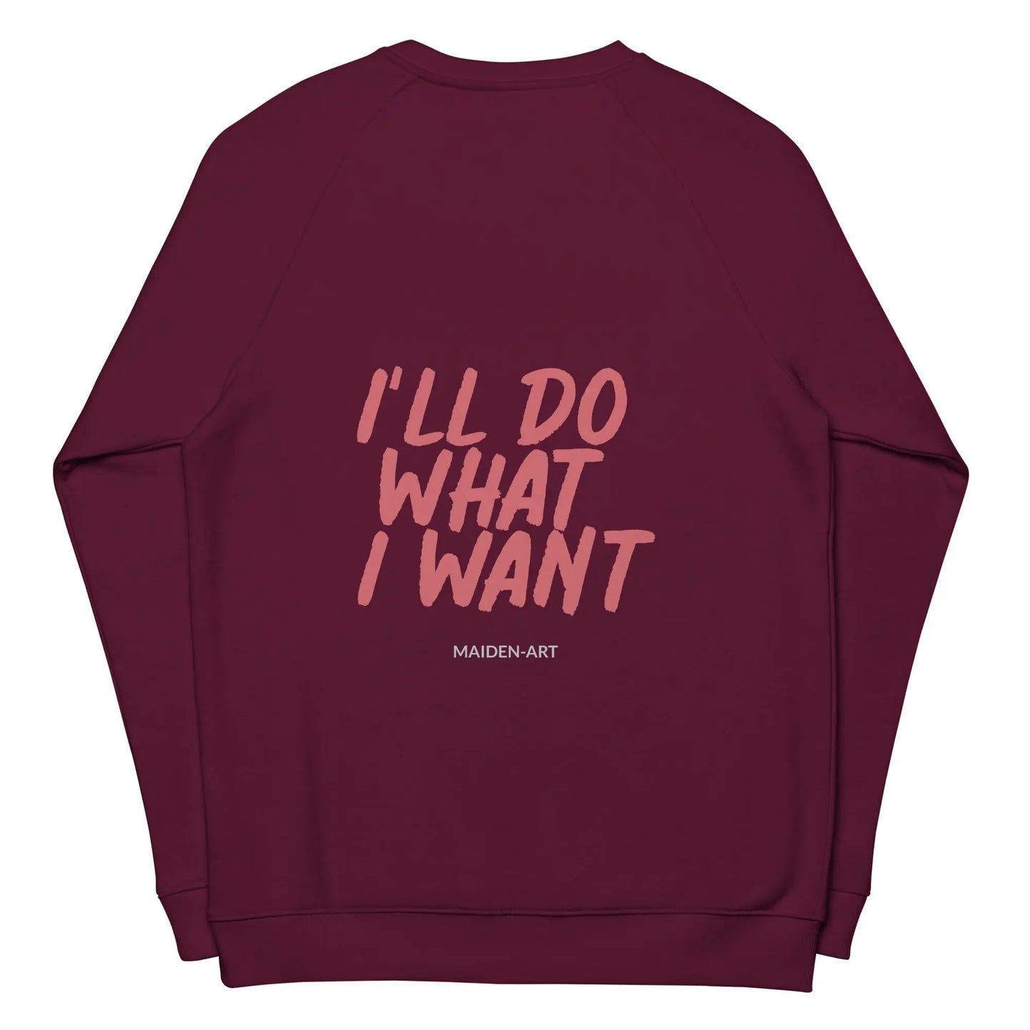 Rebel Girl Unisex organic raglan sweatshirt Organic Clothing with EMBROIDERY - Eco4life Clothing and Accessories