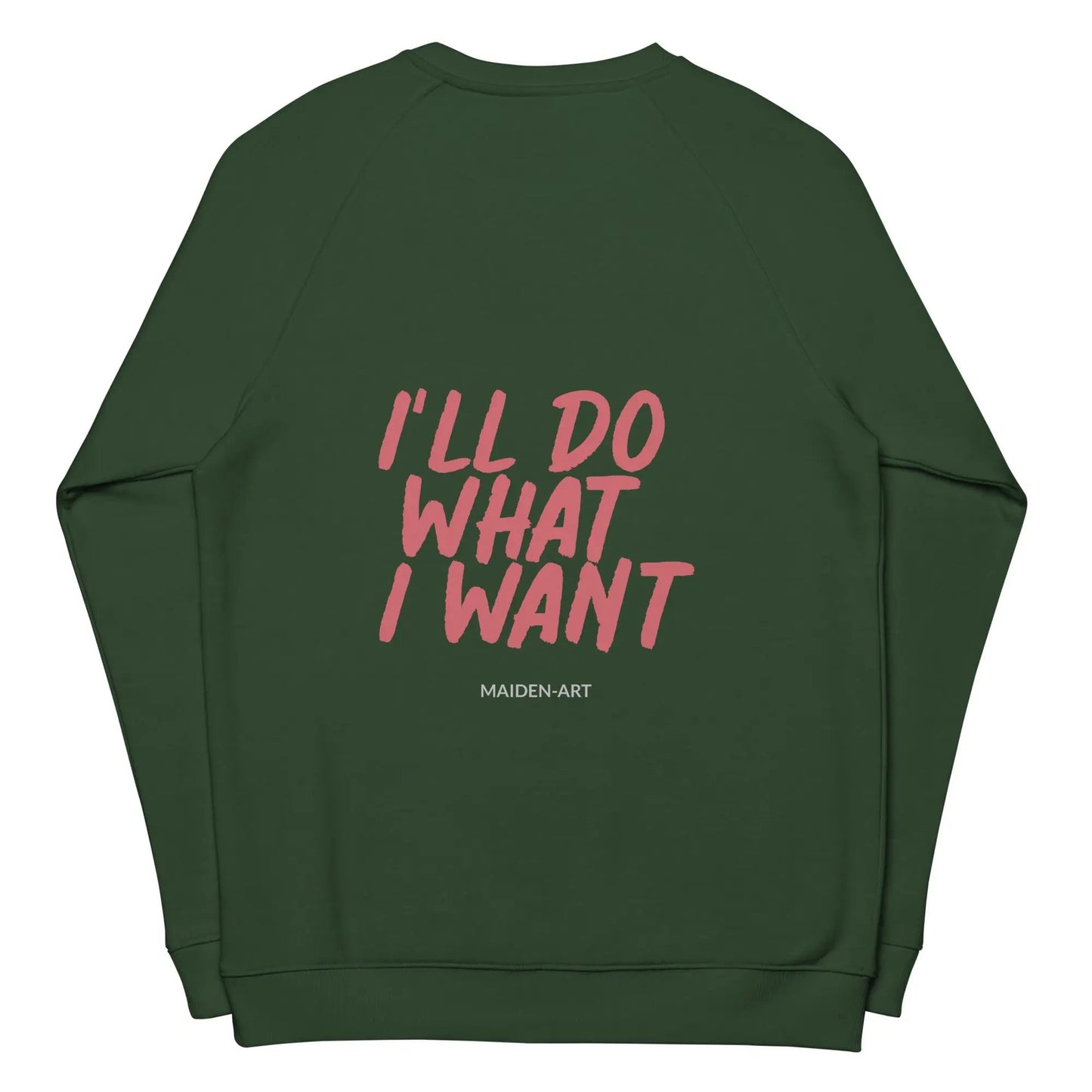 Rebel Girl Unisex organic raglan sweatshirt Organic Clothing with EMBROIDERY - Eco4life Clothing and Accessories