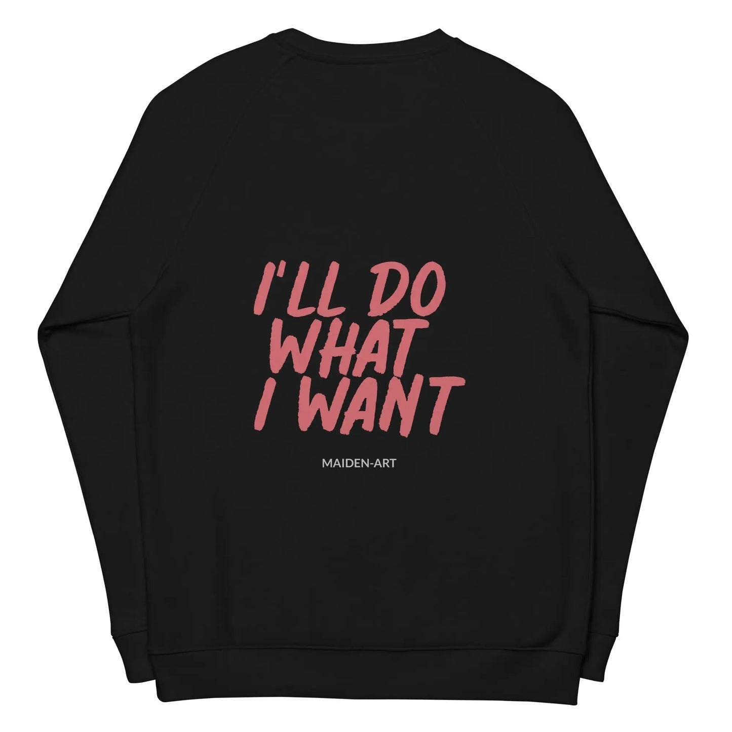 Rebel Girl Unisex organic raglan sweatshirt Organic Clothing with EMBROIDERY - Eco4life Clothing and Accessories