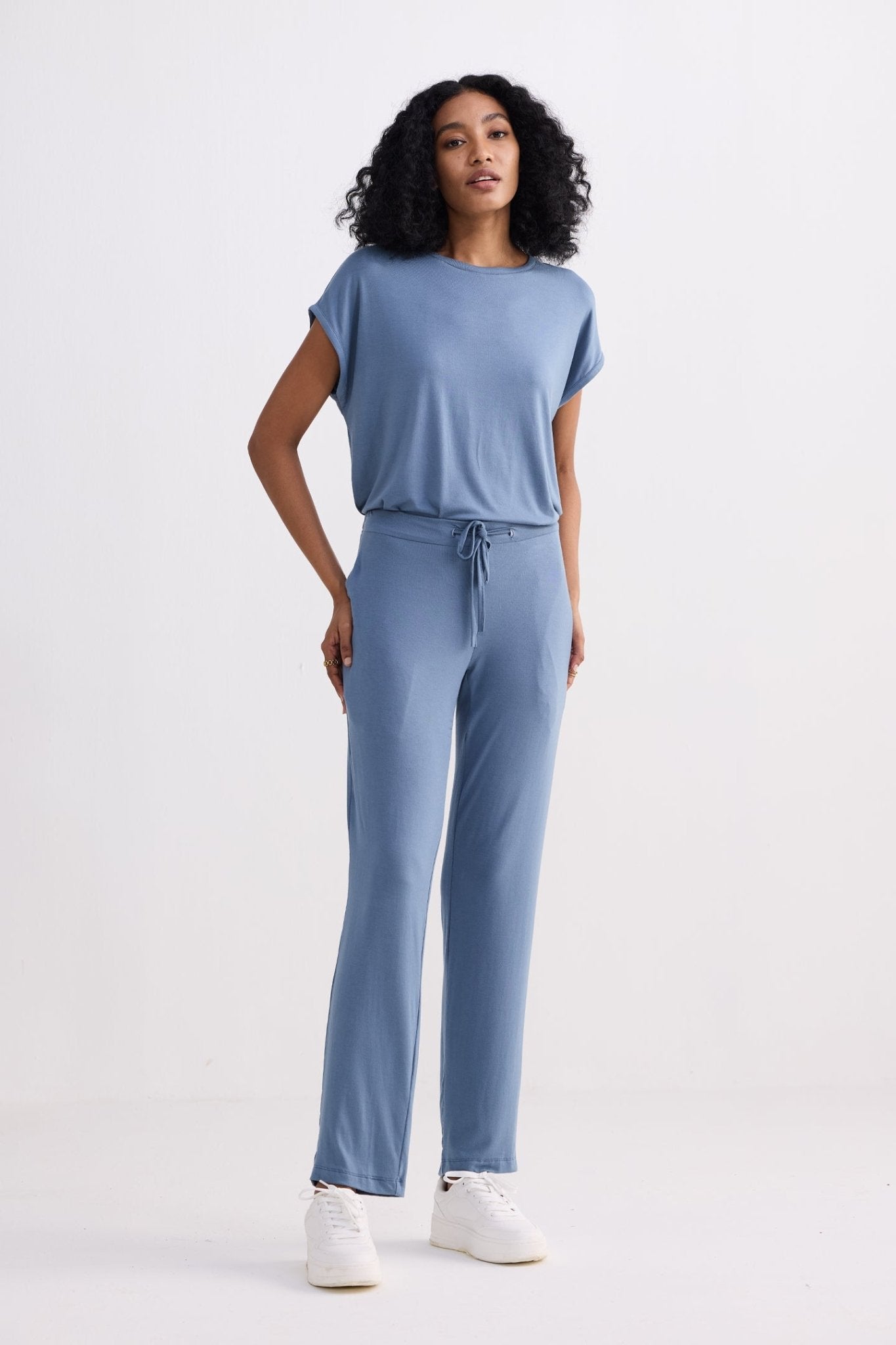 Relaxed Tee Set in Blue - Eco4life Clothing and Accessories