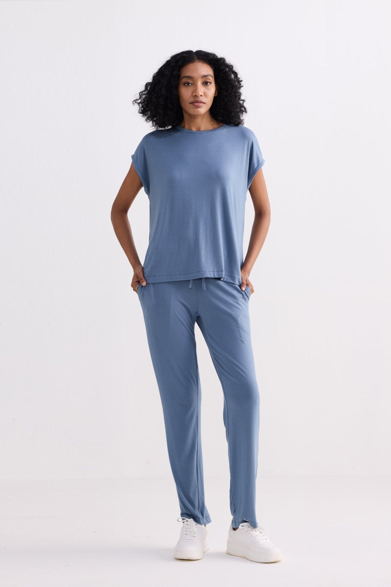 Relaxed Tee Set in Blue - Eco4life Clothing and Accessories