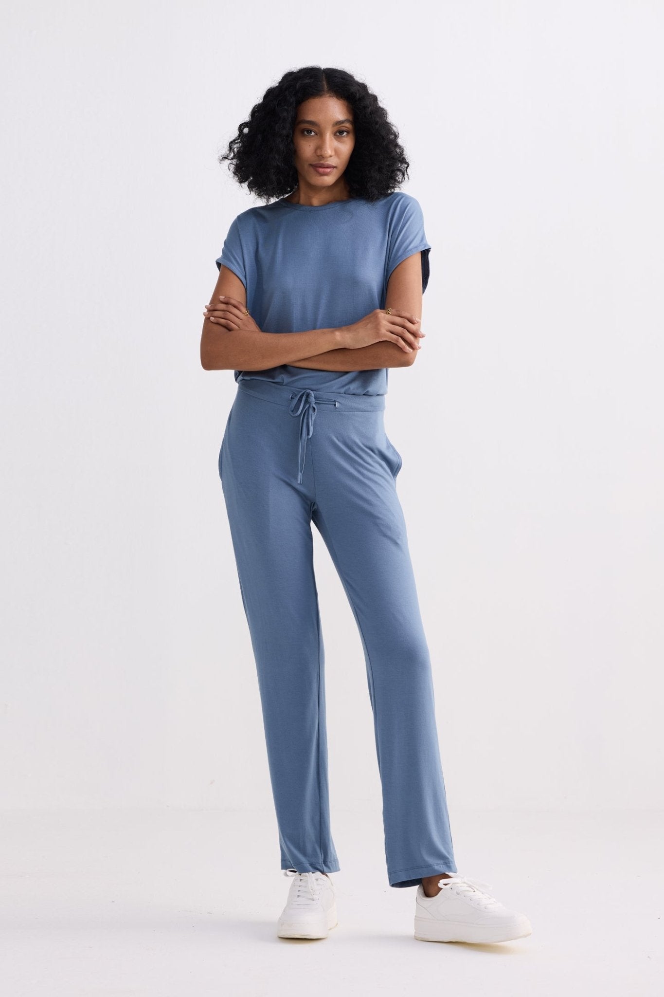 Relaxed Tee Set in Blue - Eco4life Clothing and Accessories