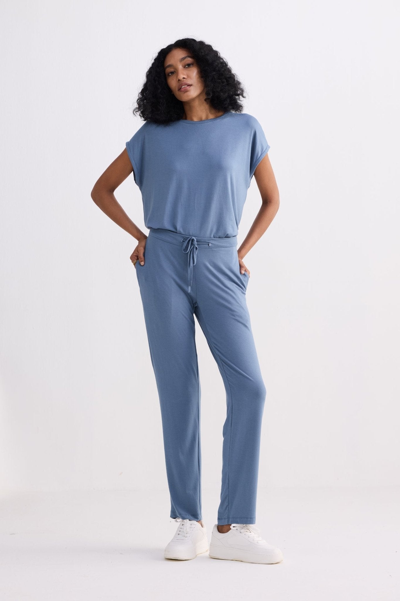 Relaxed Tee Set in Blue - Eco4life Clothing and Accessories