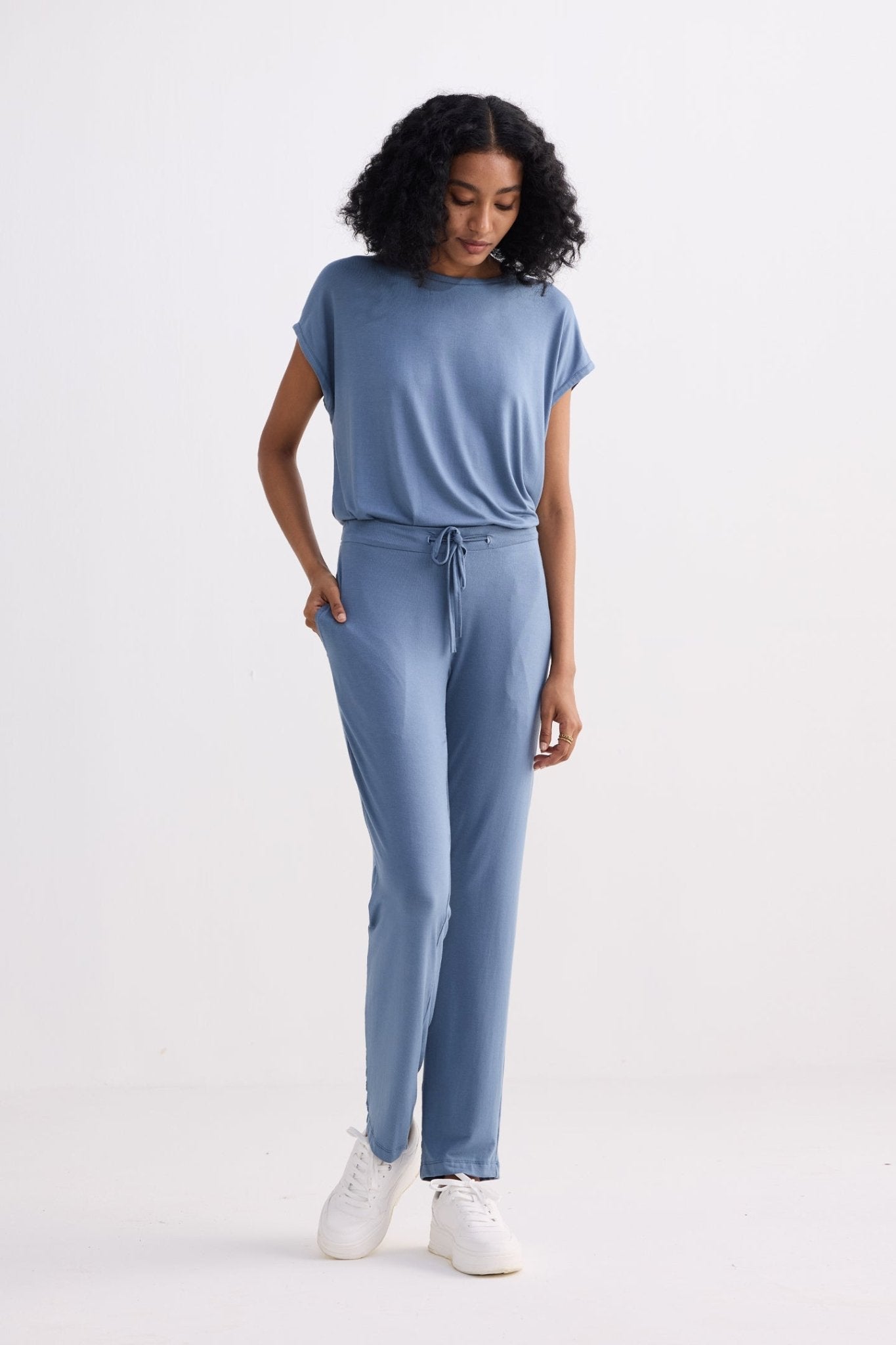 Relaxed Tee Set in Blue - Eco4life Clothing and Accessories