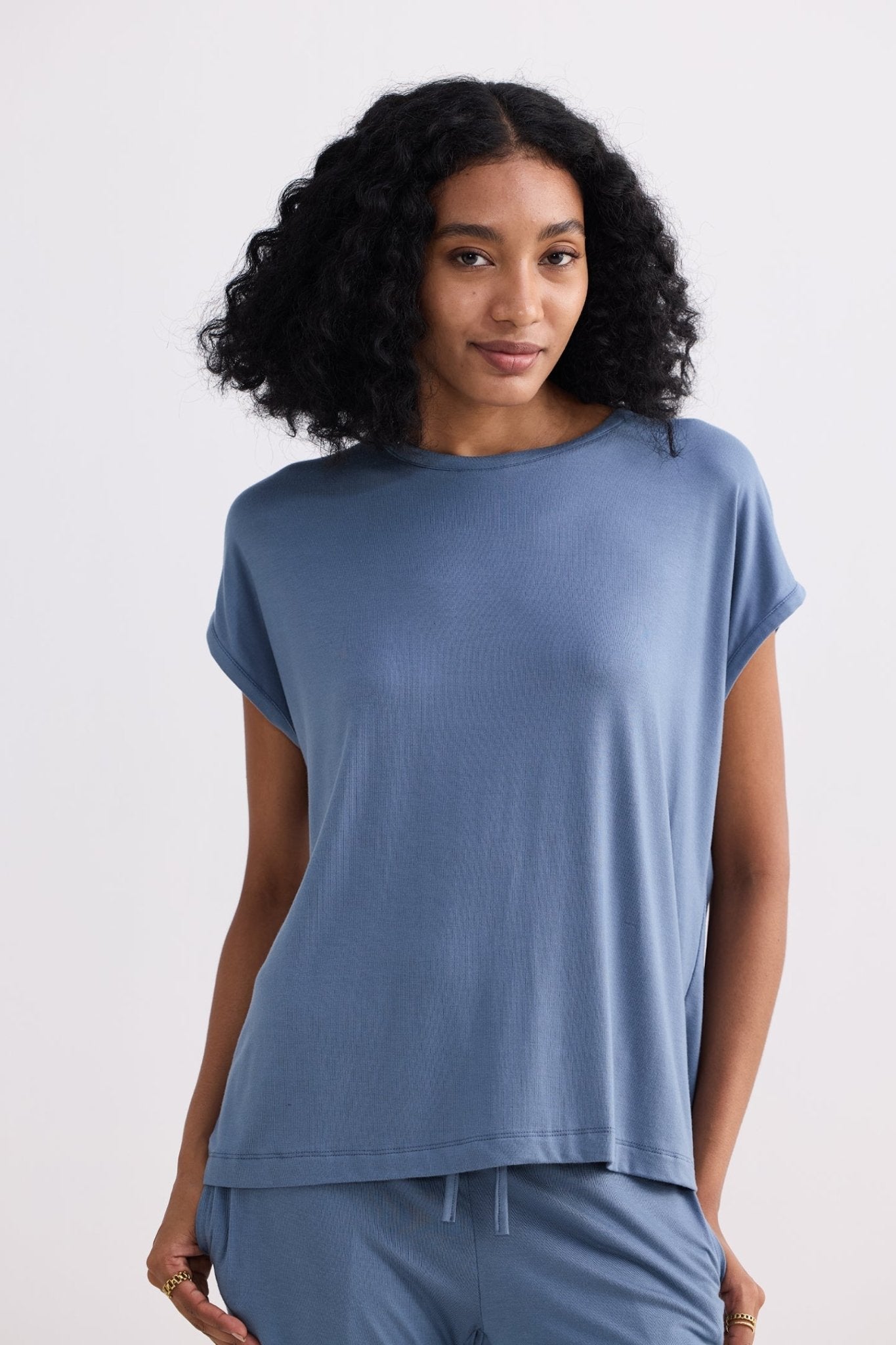 Relaxed Tee Set in Blue - Eco4life Clothing and Accessories