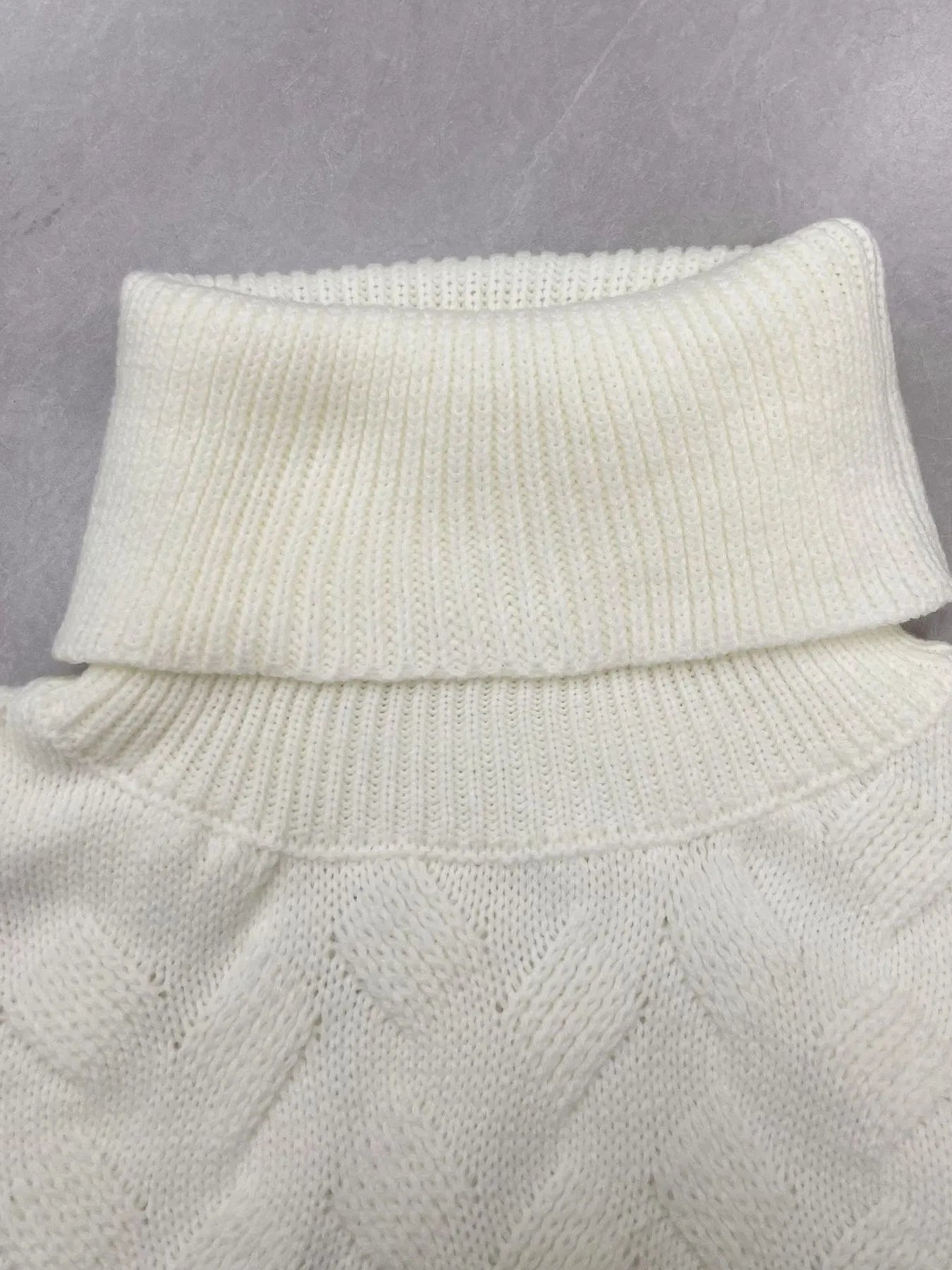 Ribbed Hem Turtleneck Long Sleeve Sweater - Eco4life Clothing and Accessories