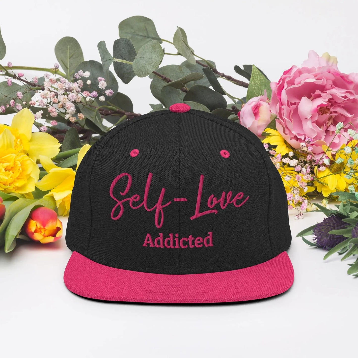 Self Love Addicted Snapback Hat with Embroidery - Eco4life Clothing and Accessories