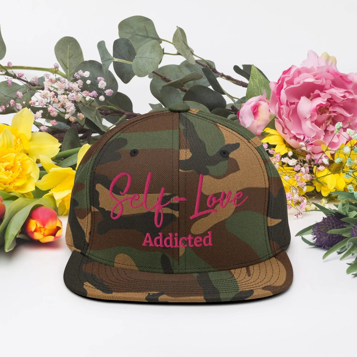Self Love Addicted Snapback Hat with Embroidery - Eco4life Clothing and Accessories