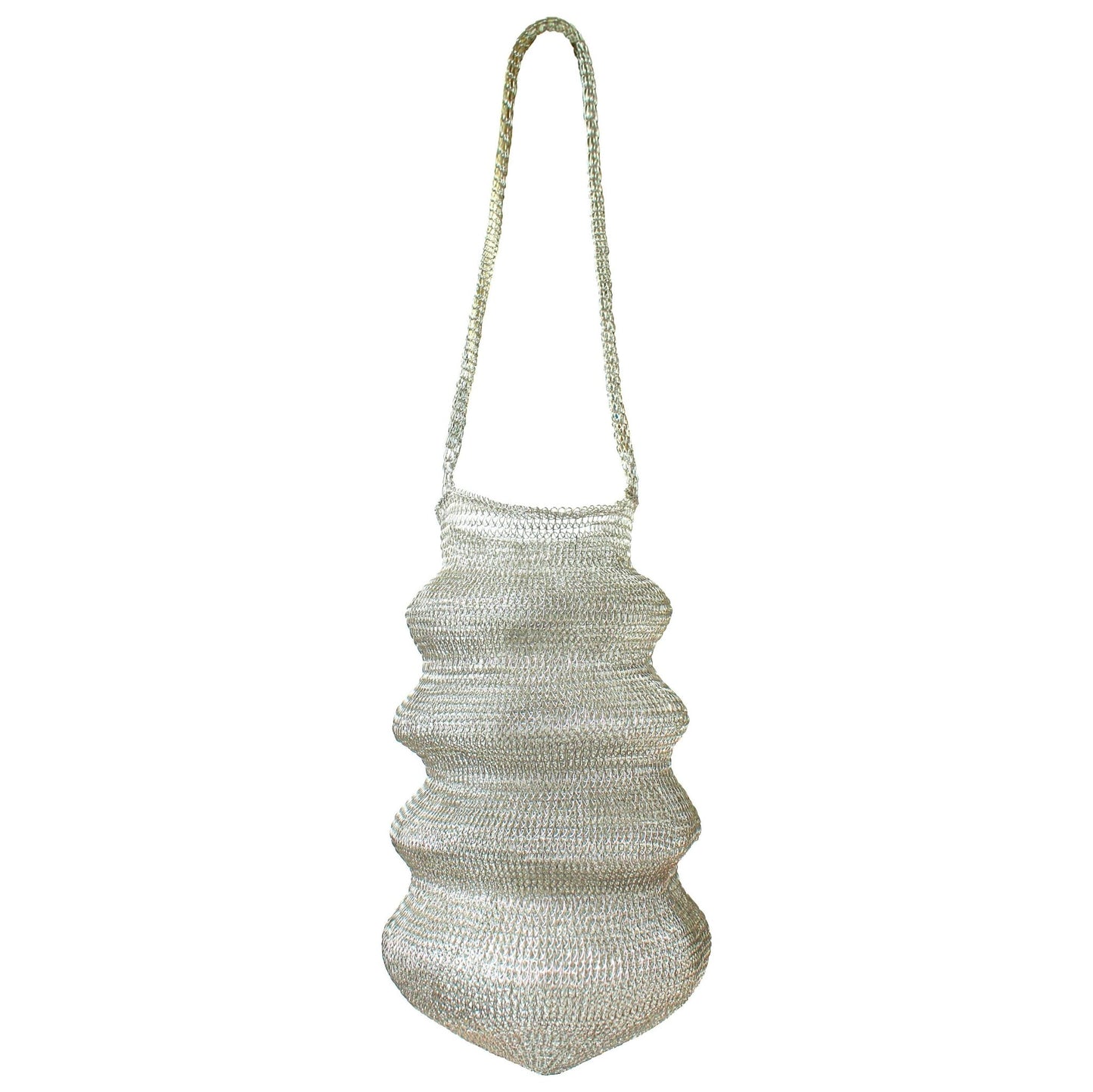 SHELL Handwoven Wire Bag In Silver - Eco4life Clothing and Accessories