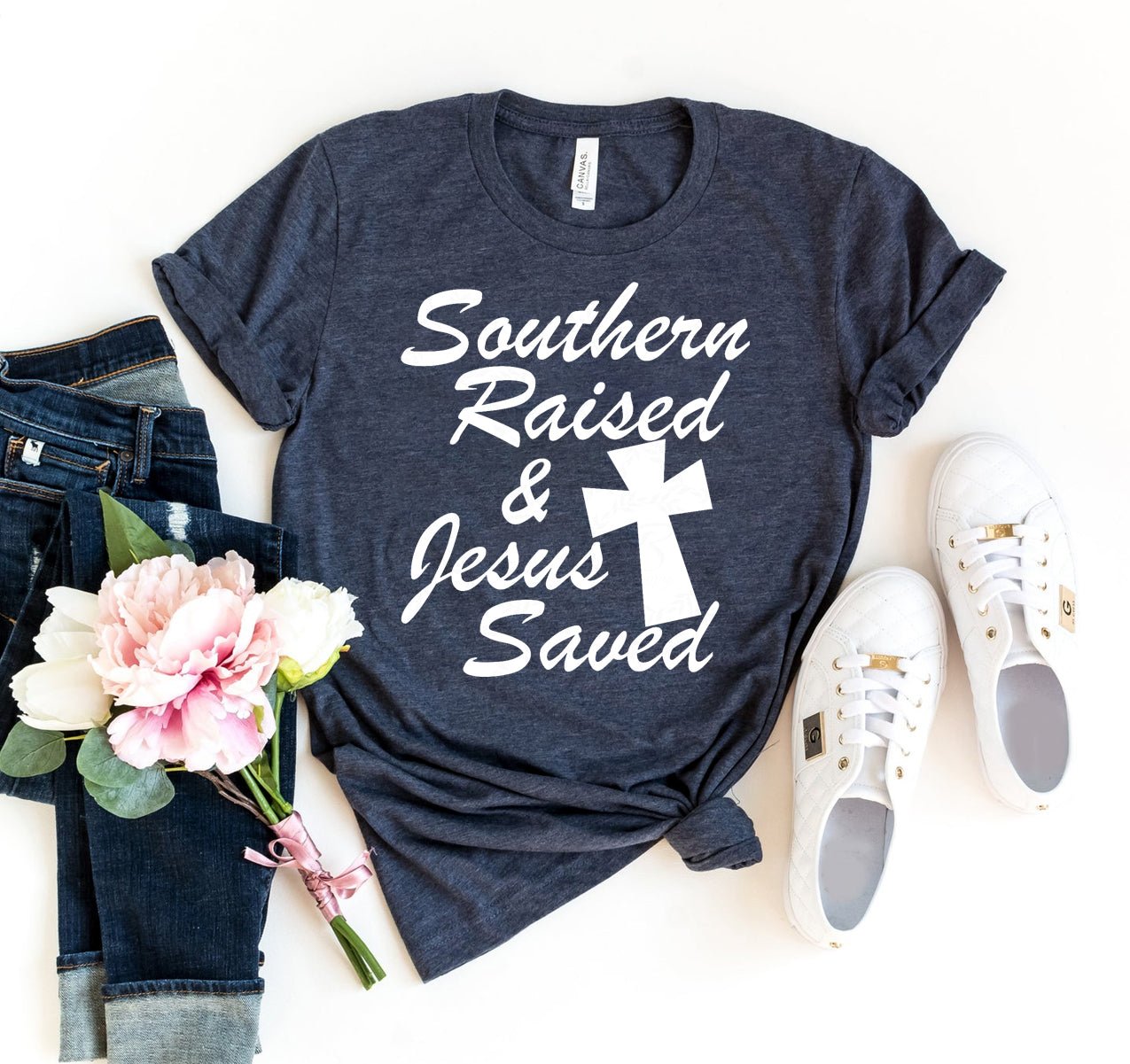 Southern Raised & Jesus Saved T-shirt - Eco4life Clothing and Accessories