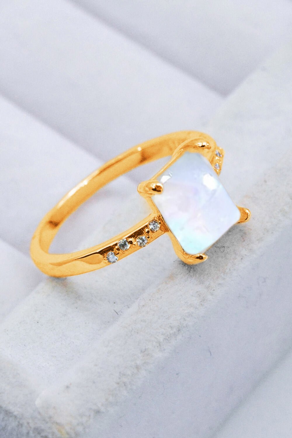 Square Moonstone Ring - Eco4life Clothing and Accessories