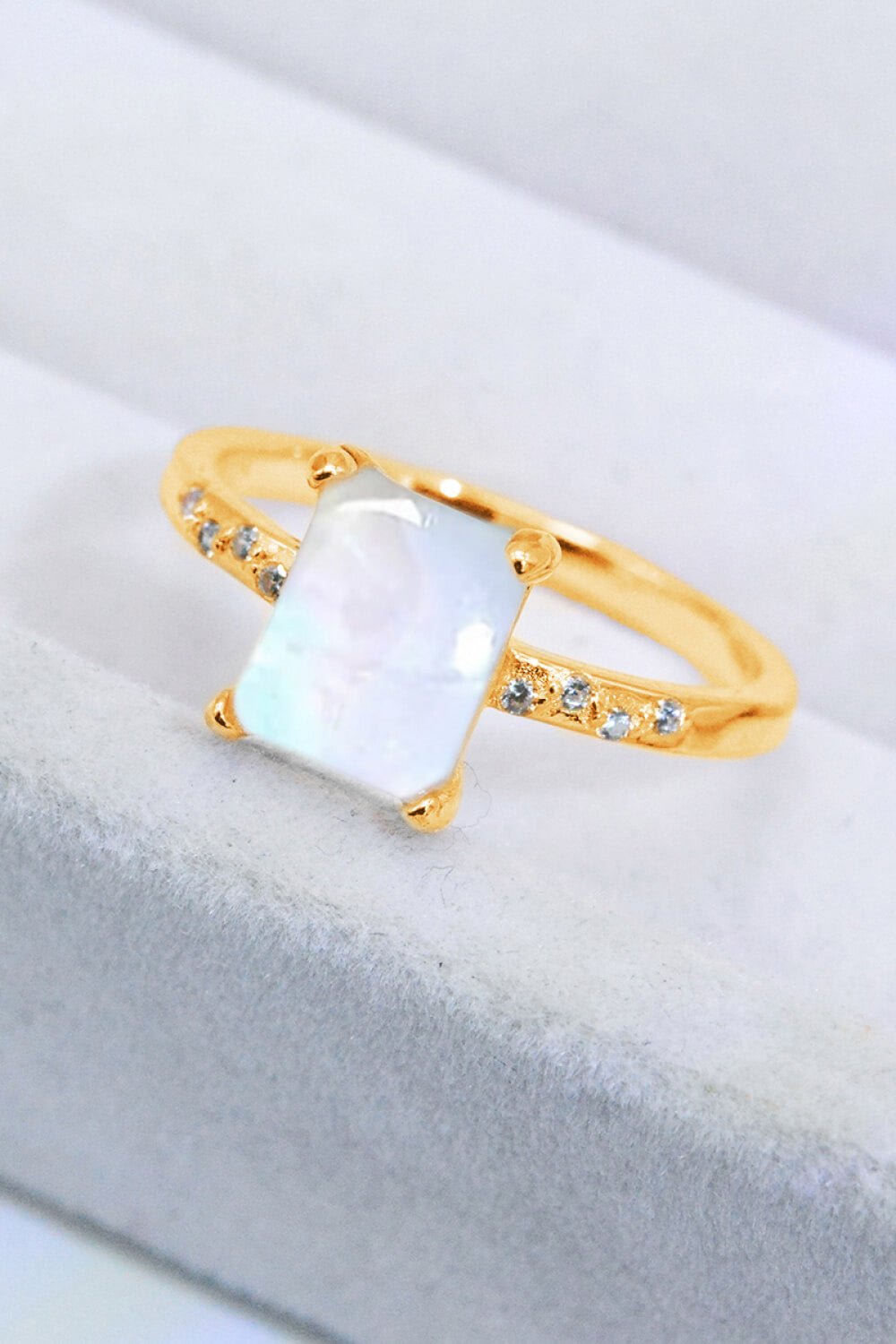 Square Moonstone Ring - Eco4life Clothing and Accessories