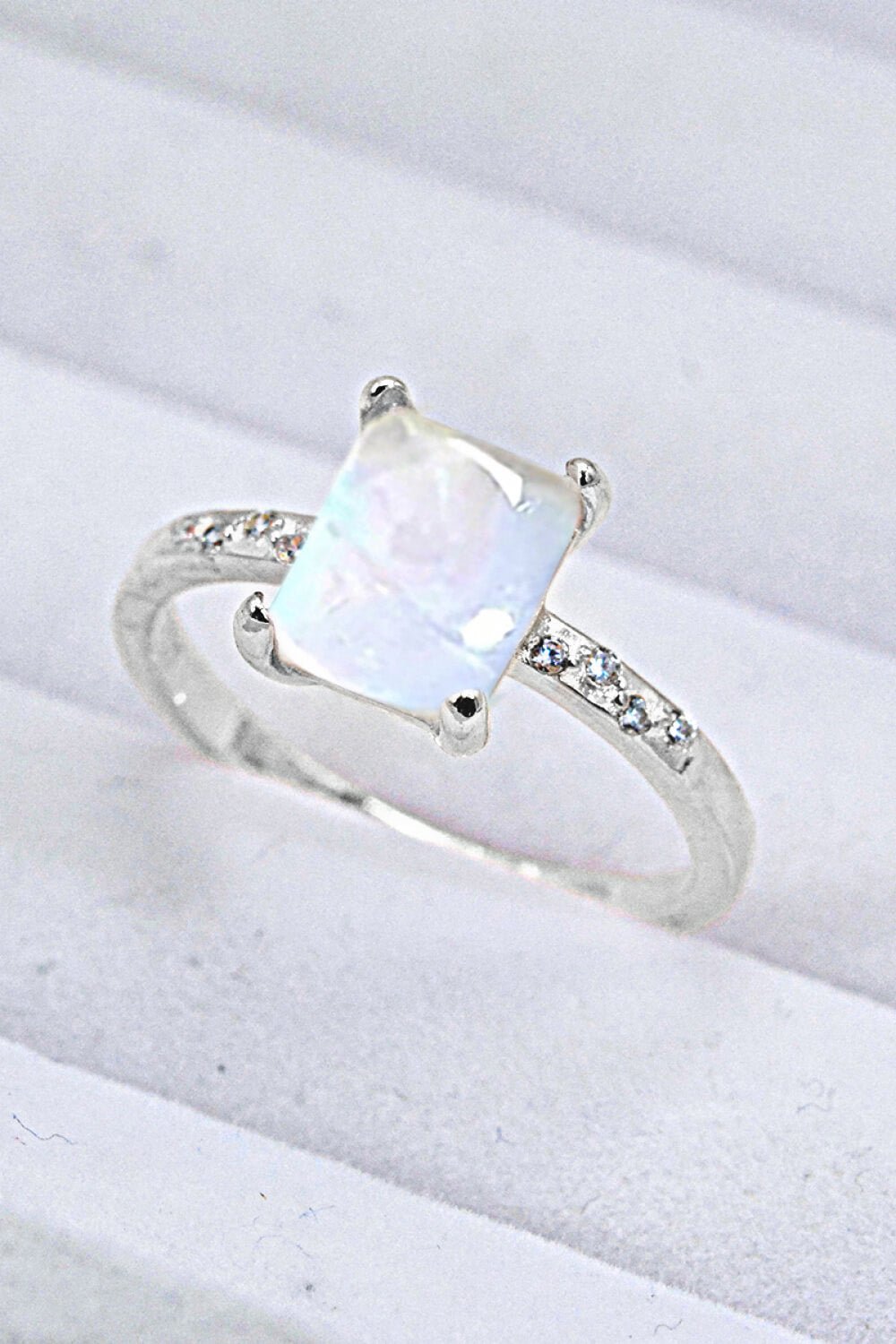 Square Moonstone Ring - Eco4life Clothing and Accessories