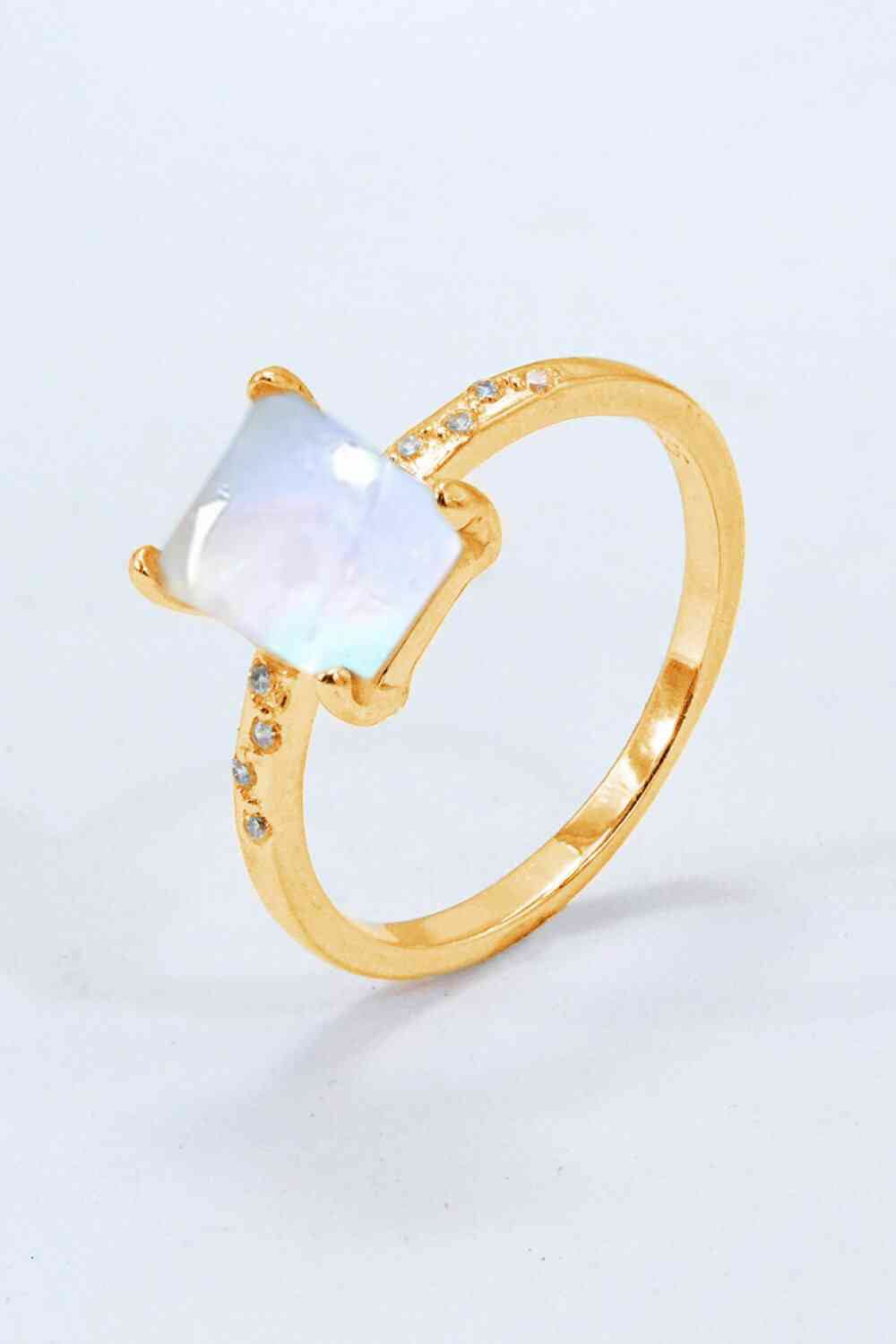 Square Moonstone Ring - Eco4life Clothing and Accessories