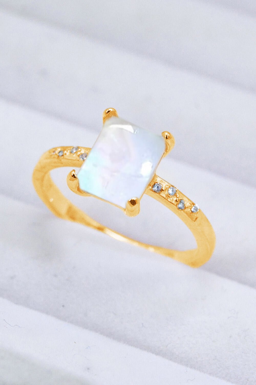 Square Moonstone Ring - Eco4life Clothing and Accessories
