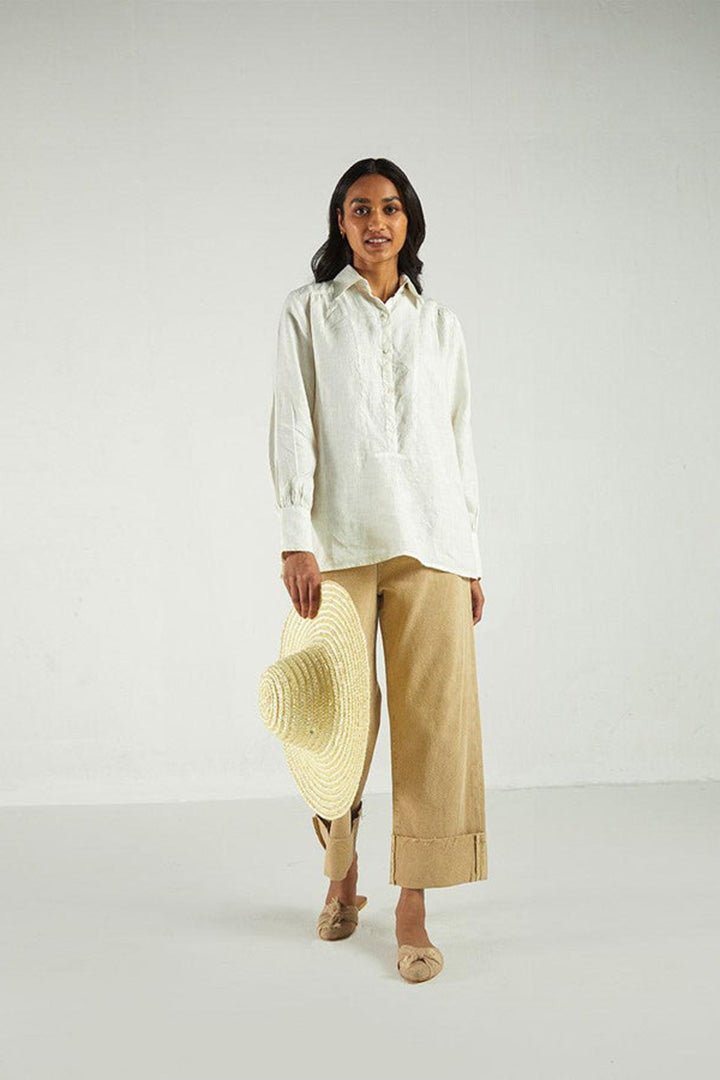 Summer Shirt in Off - white - Eco4life Clothing and Accessories