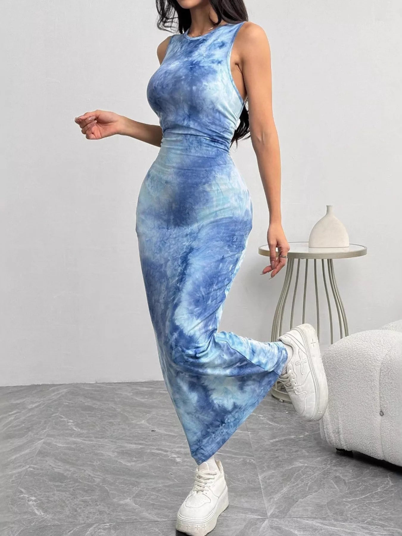 Tie - Dye Bodycon Maxi Dress - Eco4life Clothing and Accessories