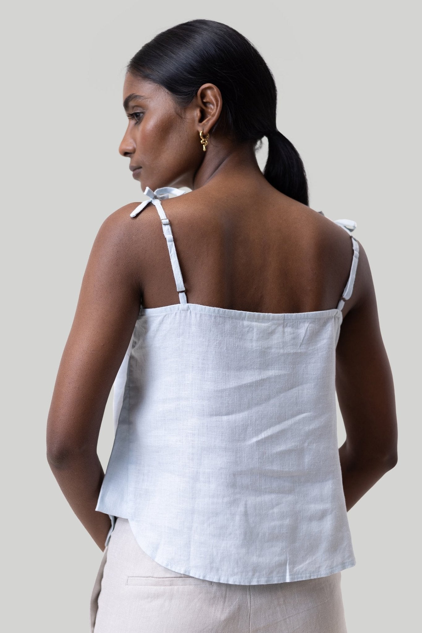 Tie - up Camisole in Blue - Eco4life Clothing and Accessories