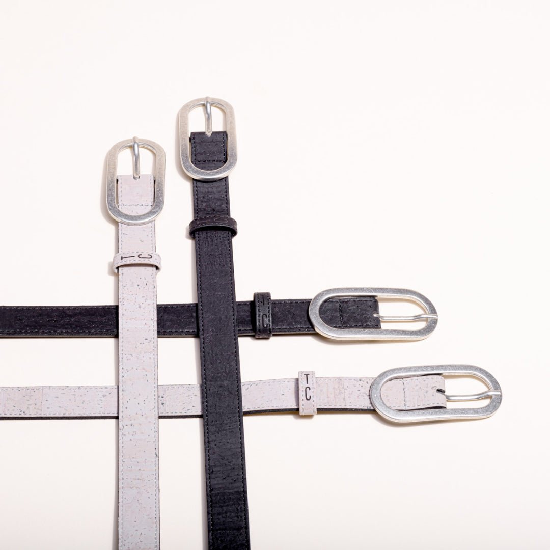 Vegan Cork Leather Women's Belt (Black) - Eco4life Clothing and Accessories