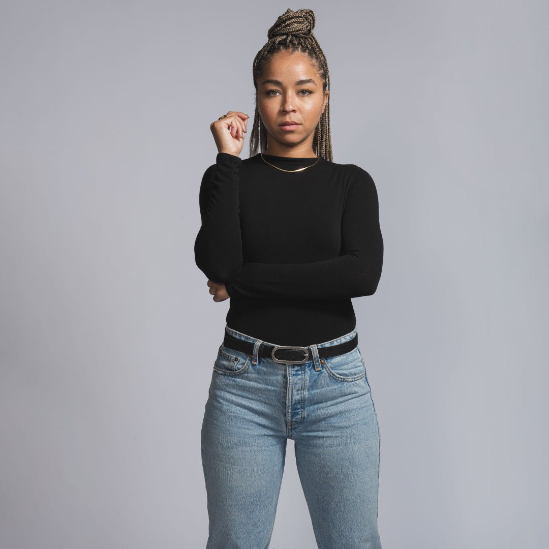 Vegan Cork Leather Women's Belt (Black) - Eco4life Clothing and Accessories